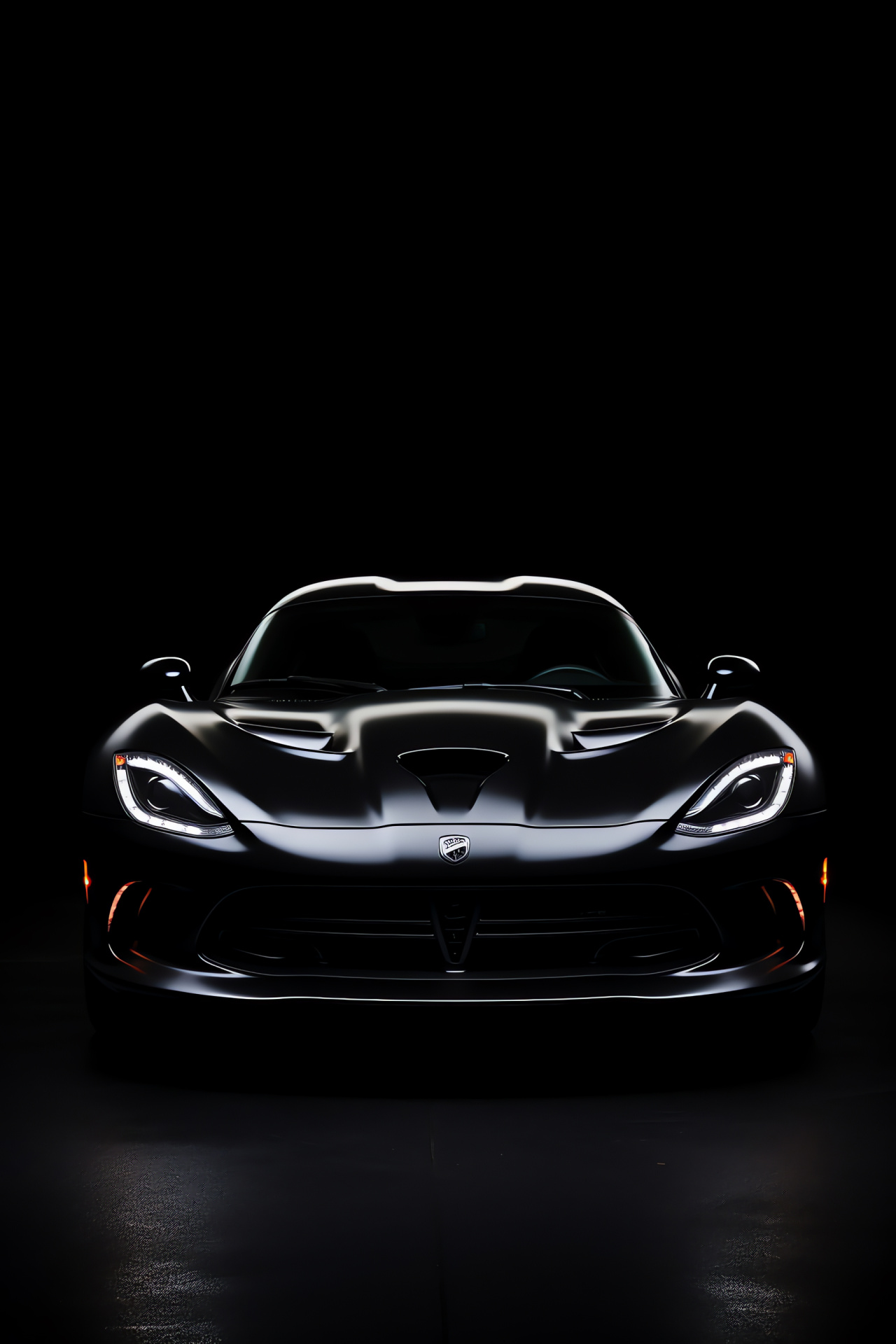 Black Srt Viper, 2014 sportscar, monochromatic backdrop, luxury performance, HD Phone Image