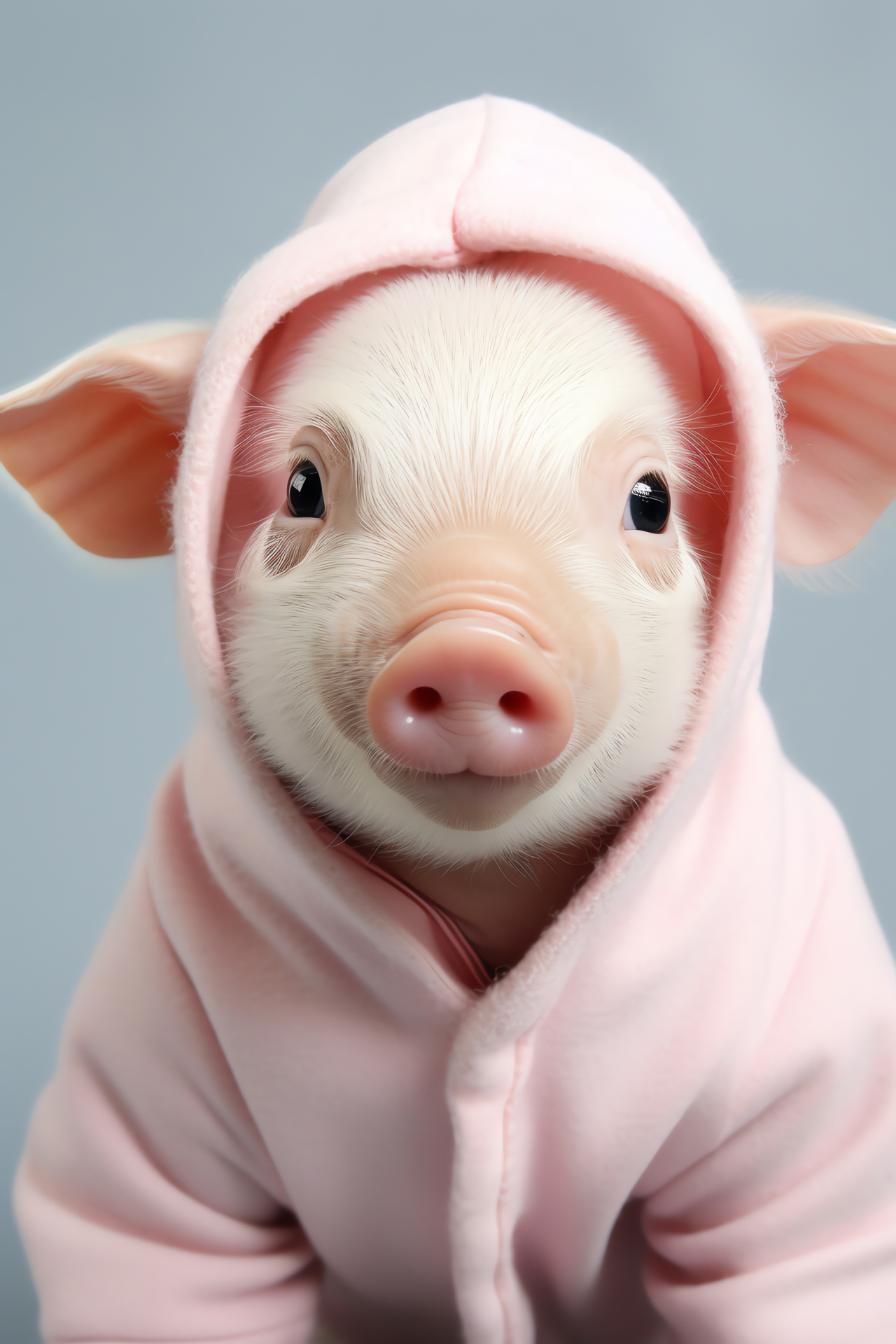 Juvenile pig, Pale hue, Inviting eyes, Panoramic perspective, Curly bristles, HD Phone Wallpaper