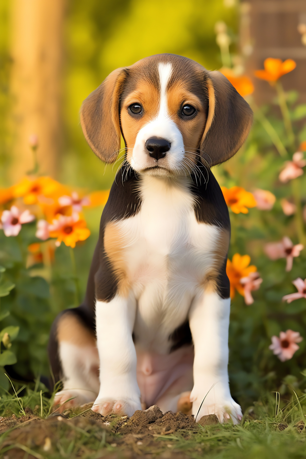 Beagle puppy, Hound breed, Adorable medium-sized dog, Puppy with floppy ears, Animal companion with distinctive markings, HD Phone Wallpaper