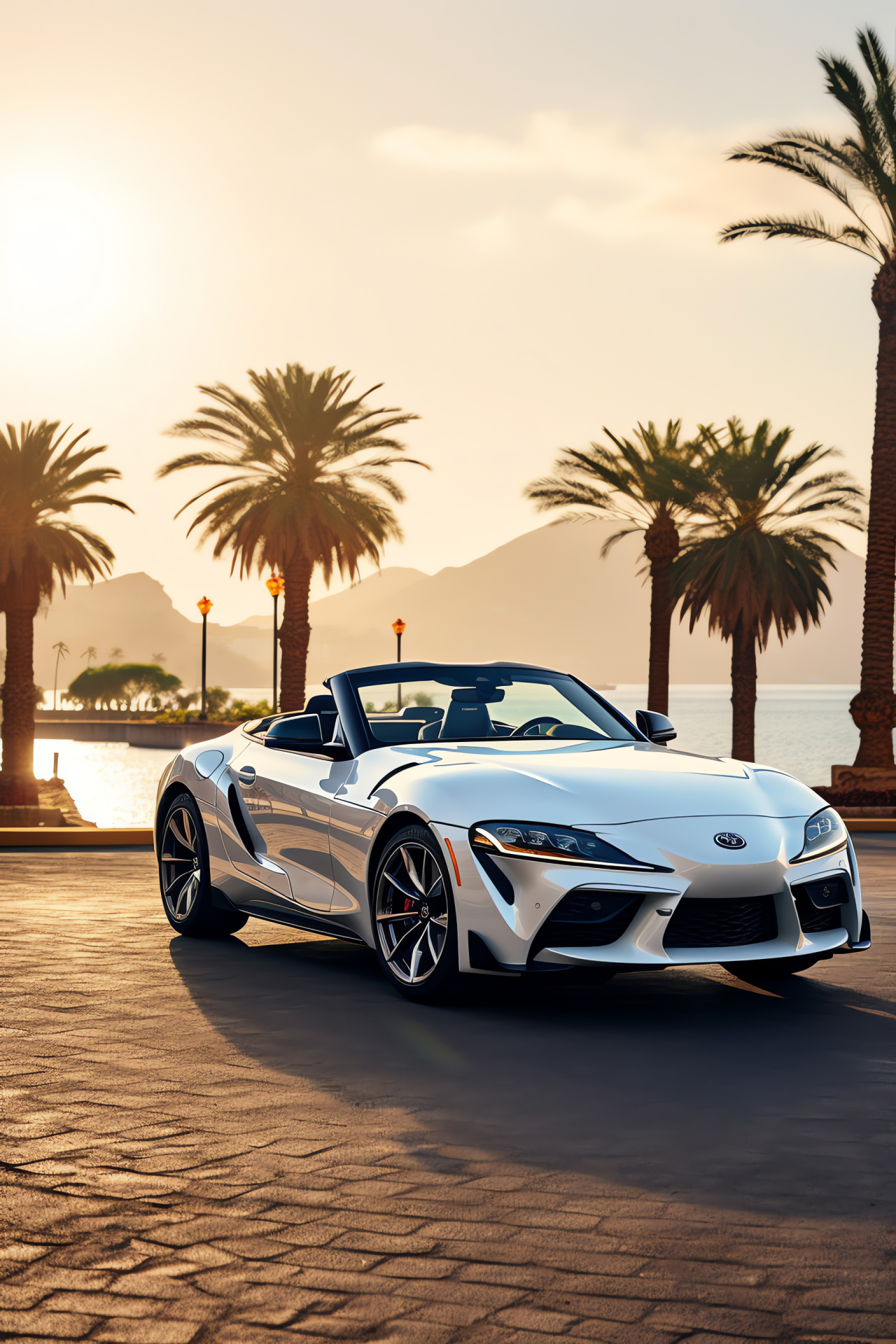 Ocean drive in a Toyota, Convertible Supra GR, Pleasure of roofless cars, Seaside roads, Liberating drive, HD Phone Image