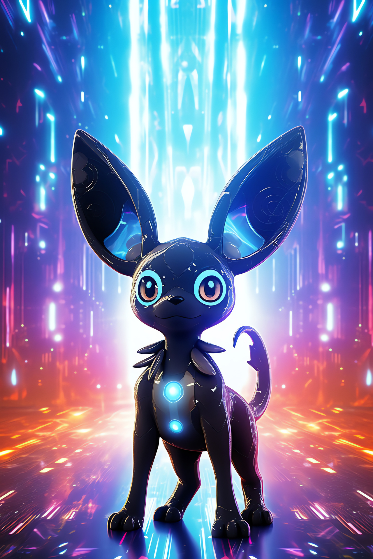 Lustrous Shiny Umbreon, Pokemon evolution rarity, Dark-type night hunter, Luminous circlets, Gamer favorite, HD Phone Wallpaper