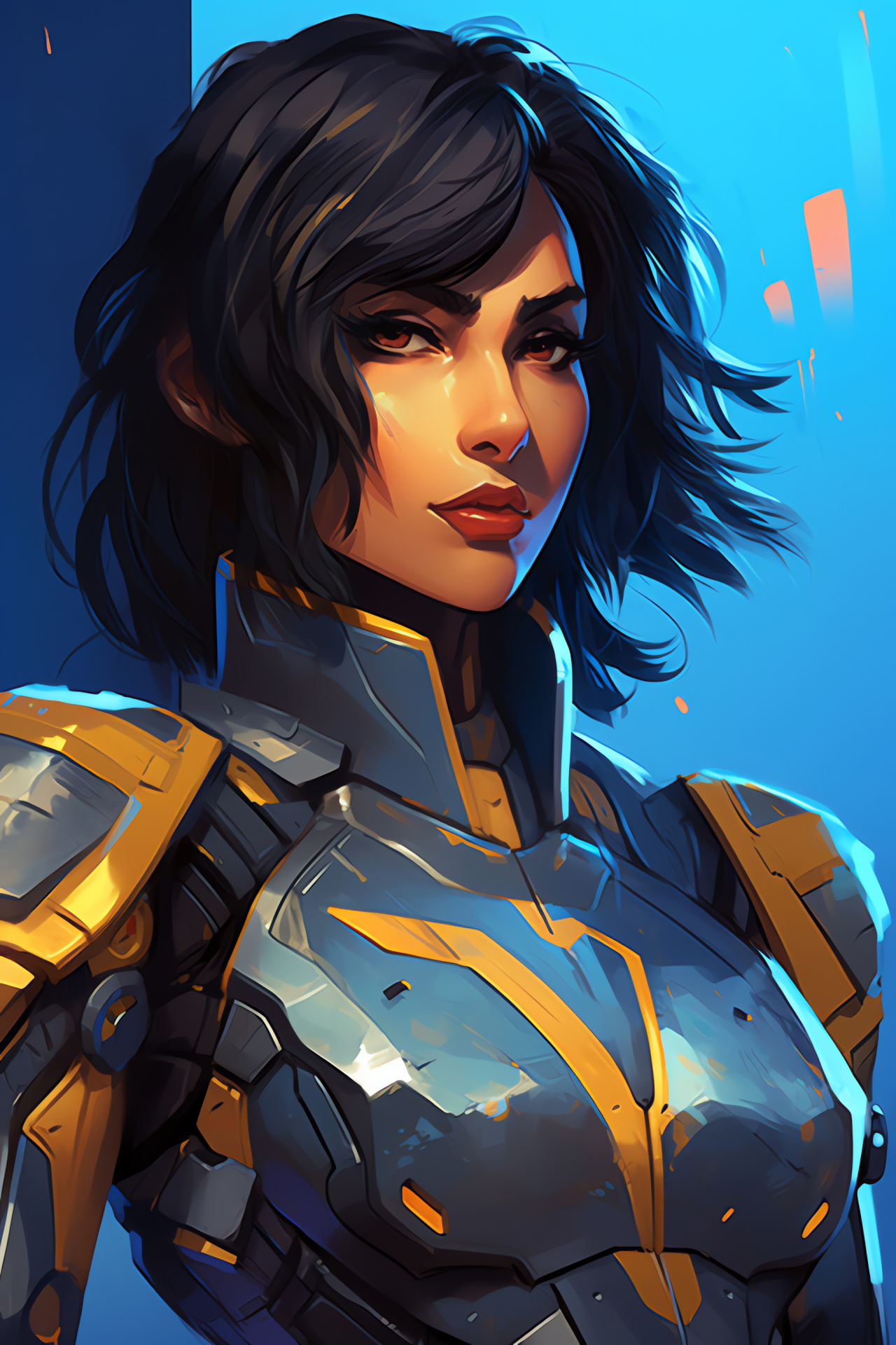 Pharah, Overwatch video game, Combat equipment, Intense look, Battle-ready stance, HD Phone Image