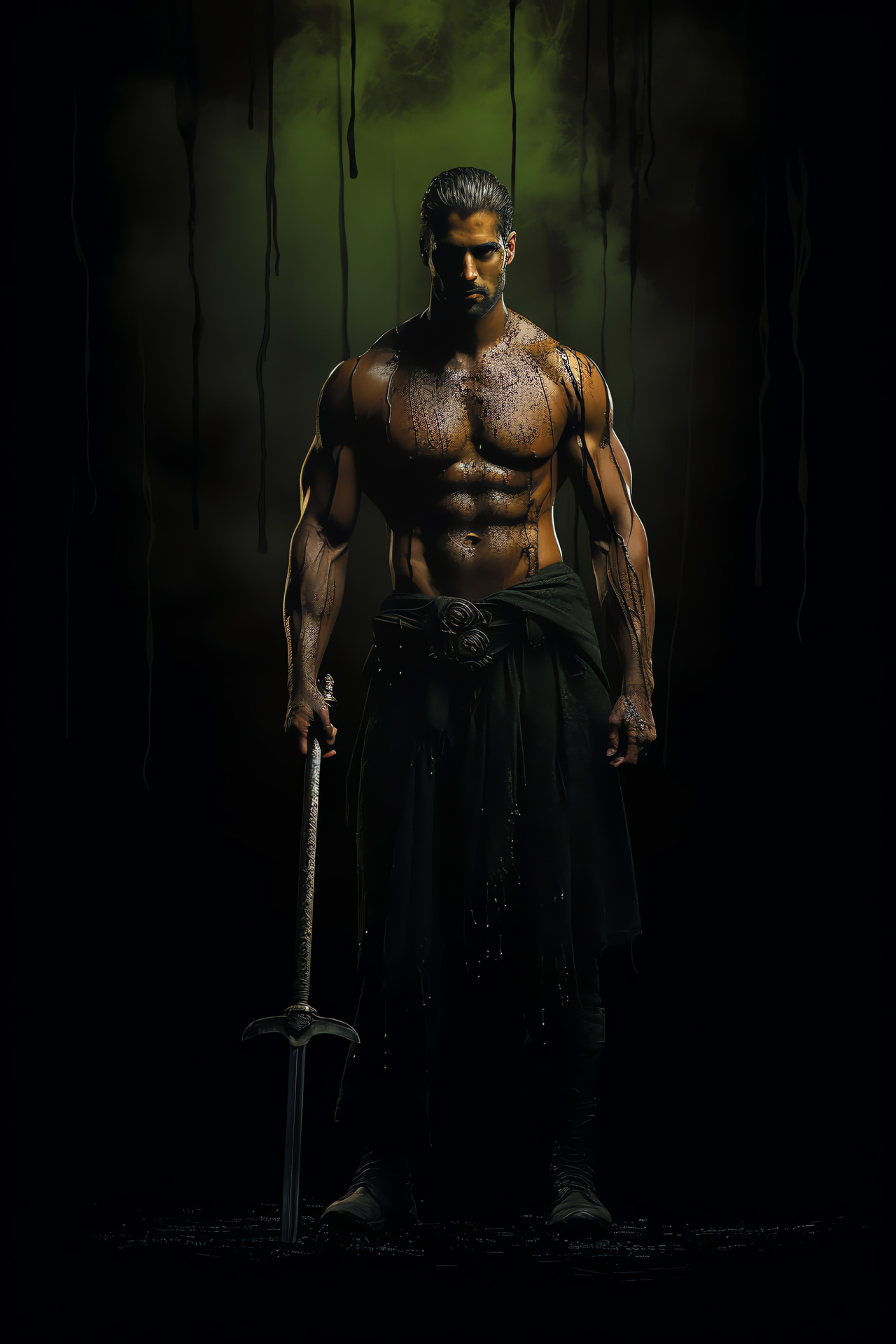 Crixus Gladiatorial, Spartacus TV character, Arena warrior, Fight training, Gladiator stance, HD Phone Image