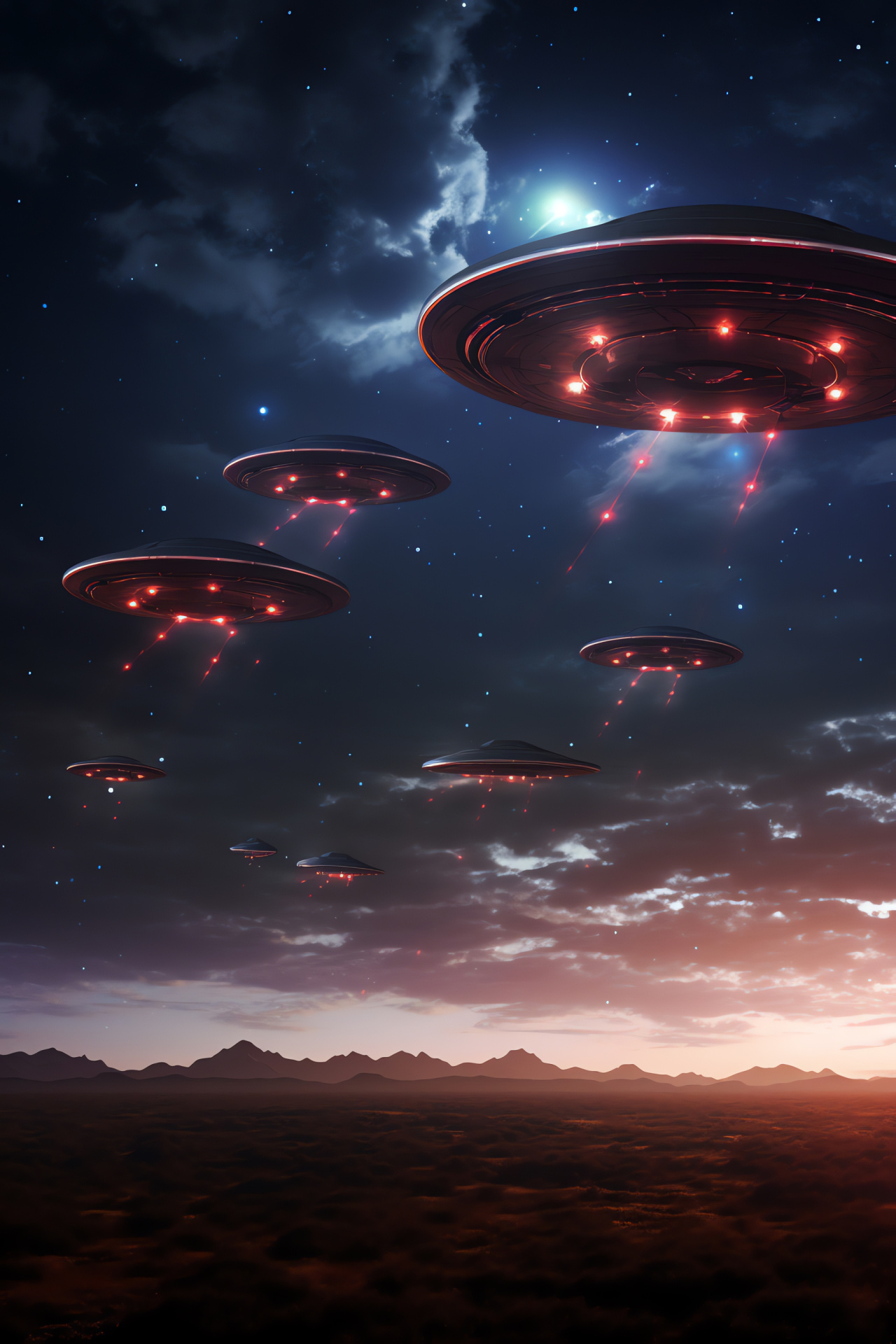 UFO phenomena, Nighttime sightings, Extraterrestrial visitation, Unexplained aerial objects, Sky watchers, HD Phone Wallpaper