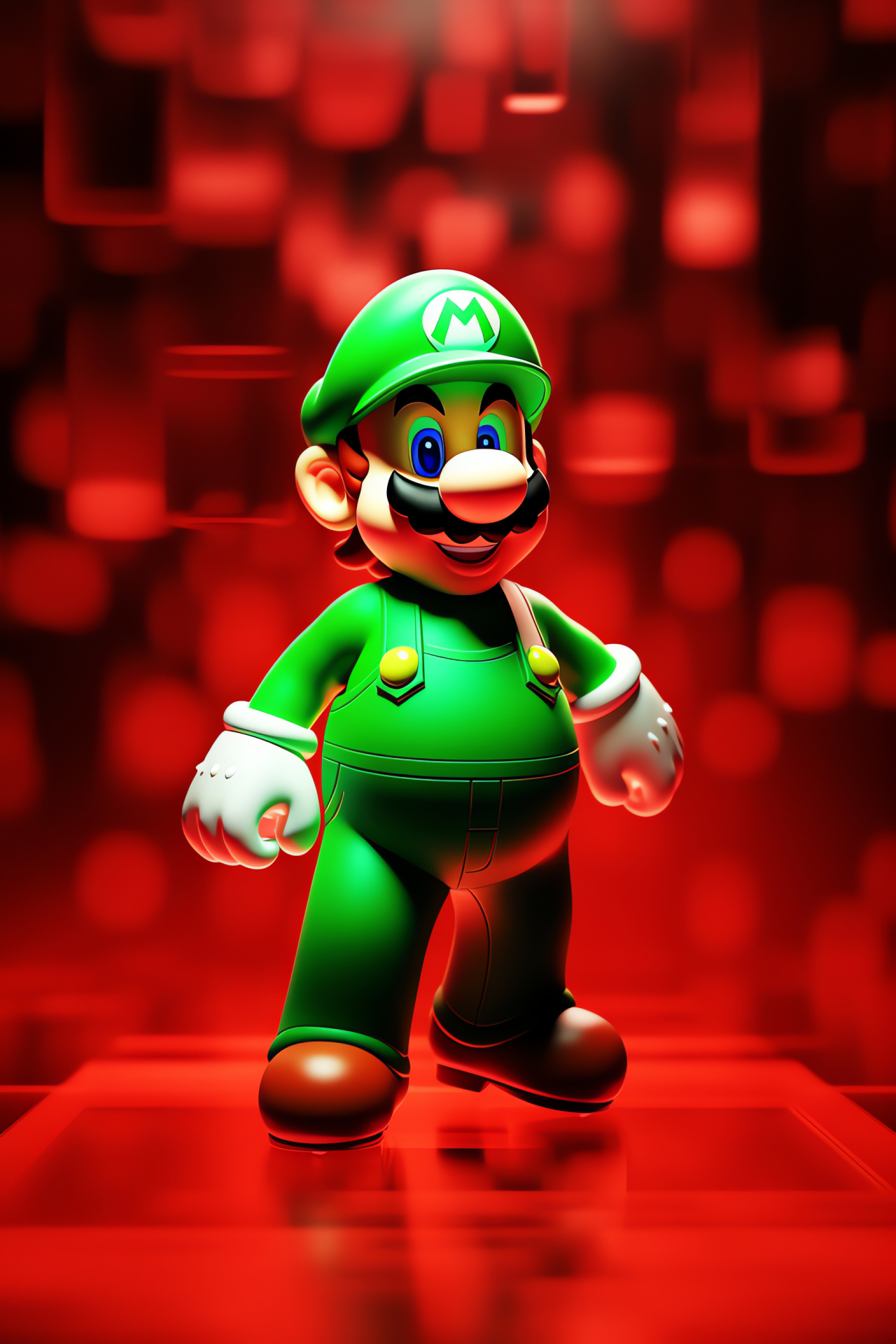 Classic Luigi depiction, N64 era, Ghost-hunting gear, Feature of familiar character, Video game iconography, HD Phone Image