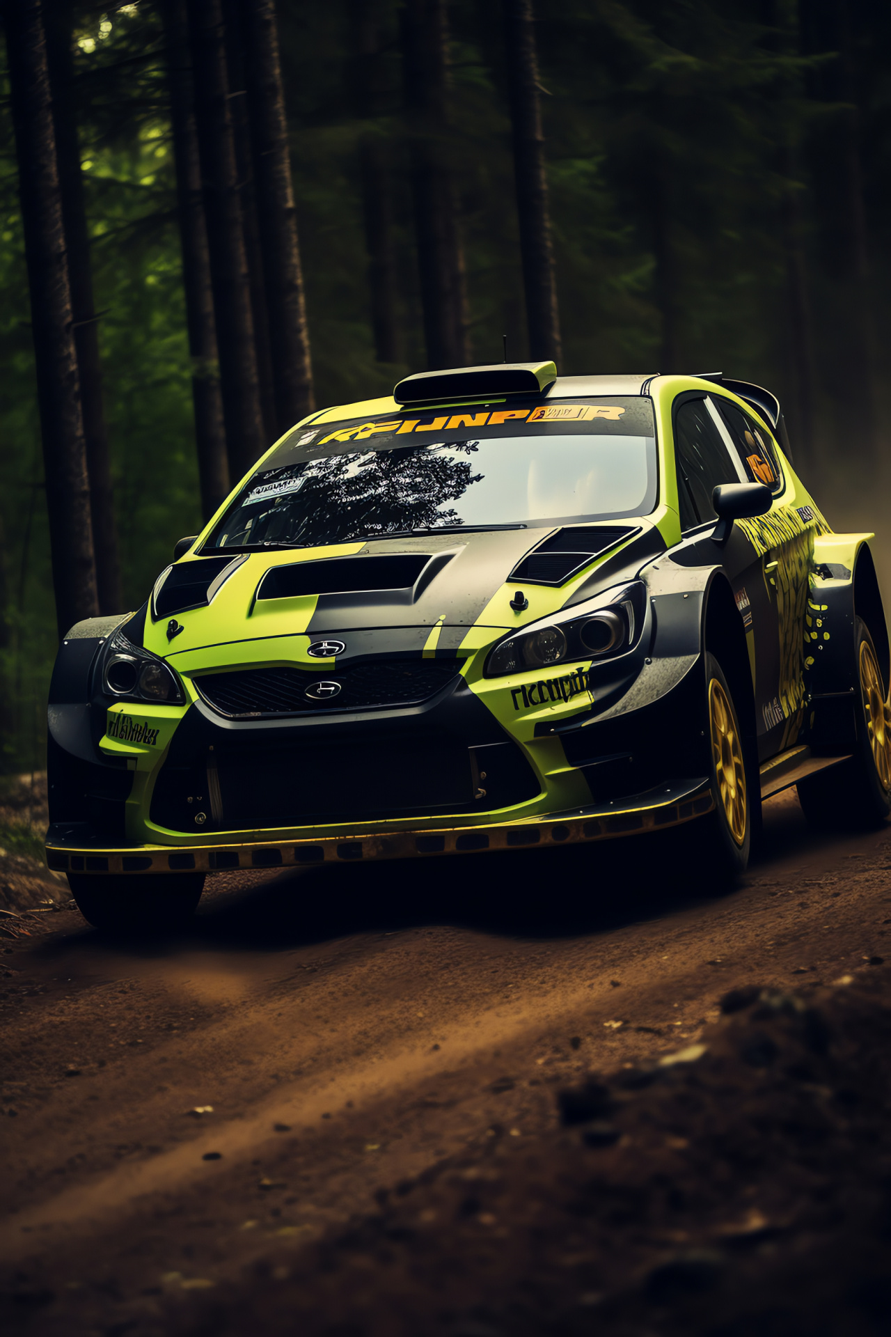 Rally car in Finland, Racing livery design, Gravel track, Automotive lighting, Rally aerodynamics, HD Phone Image