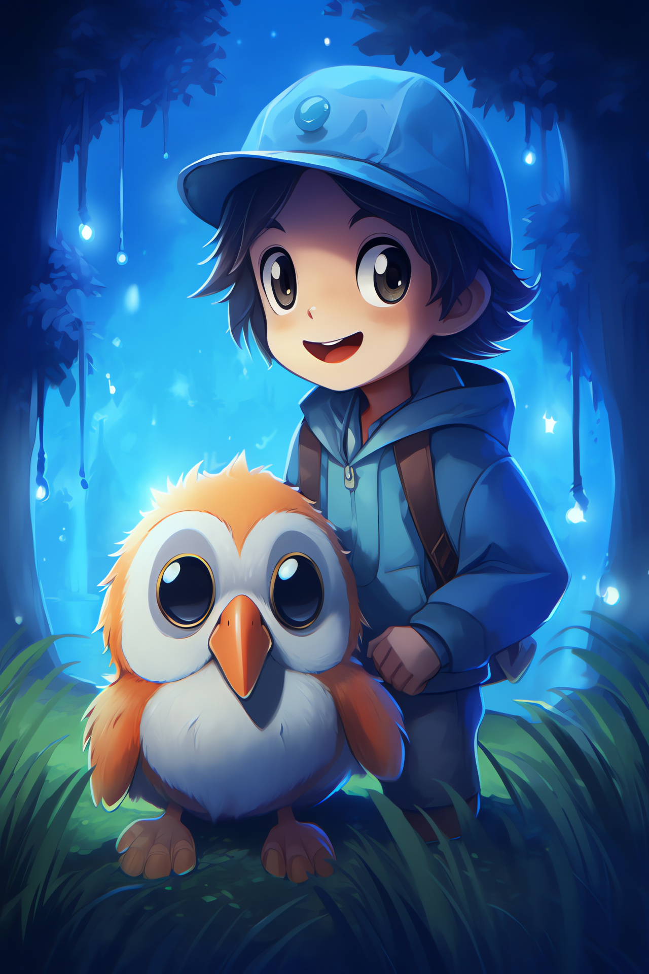 Pokemon adventure, Lucas protagonist, companion Piplup, Jubilife metropolis, verdant fields, HD Phone Image