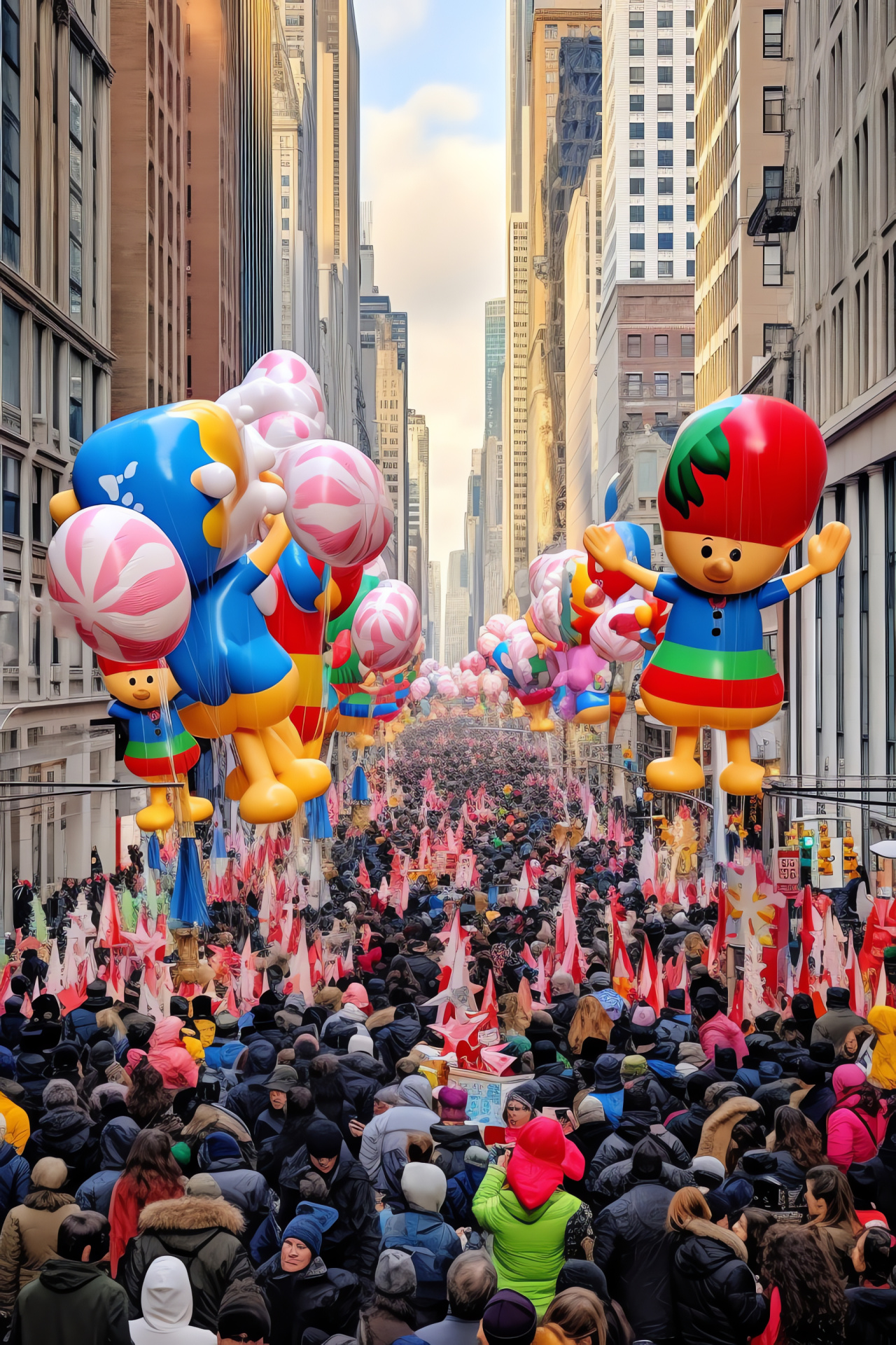 Macy's parade, New York holiday, Balloon floats, Marching bands, Thanksgiving spectacles, HD Phone Image