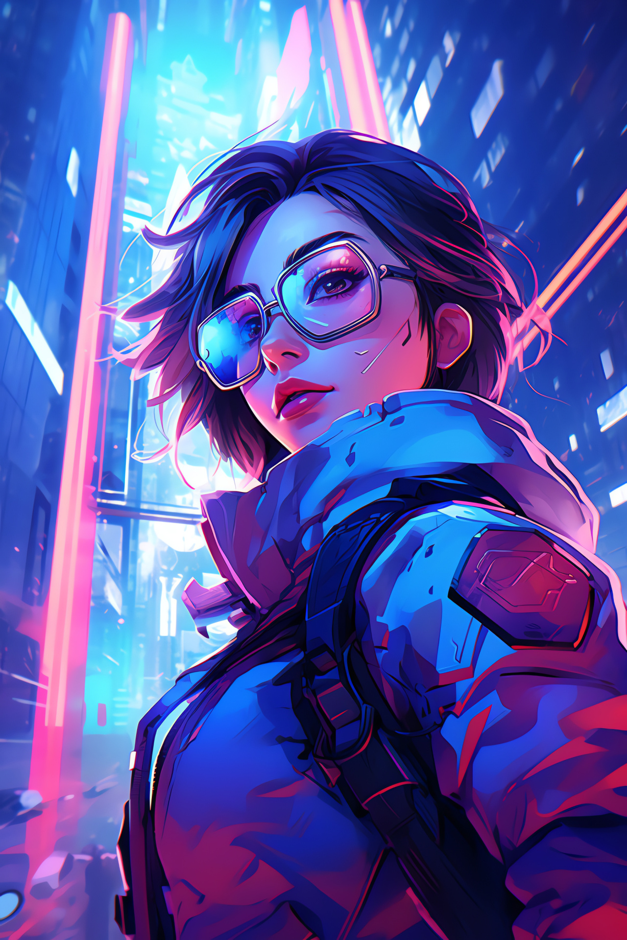 Overwatch Mei, inventive strategist, ice barrier construction, Busan cityscape, advanced metropolis, HD Phone Wallpaper