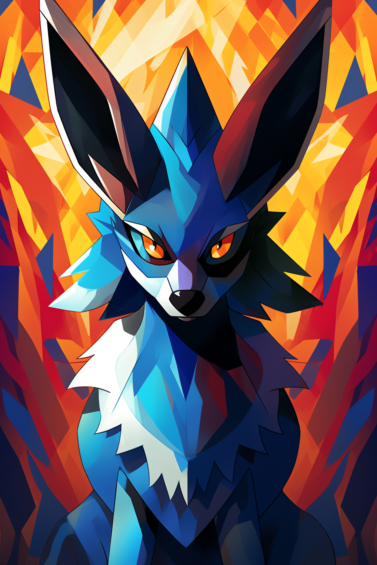 Pokemon Lucario, Evolved state, Menacing eyes, Battle-ready, Fictional character, HD Phone Image