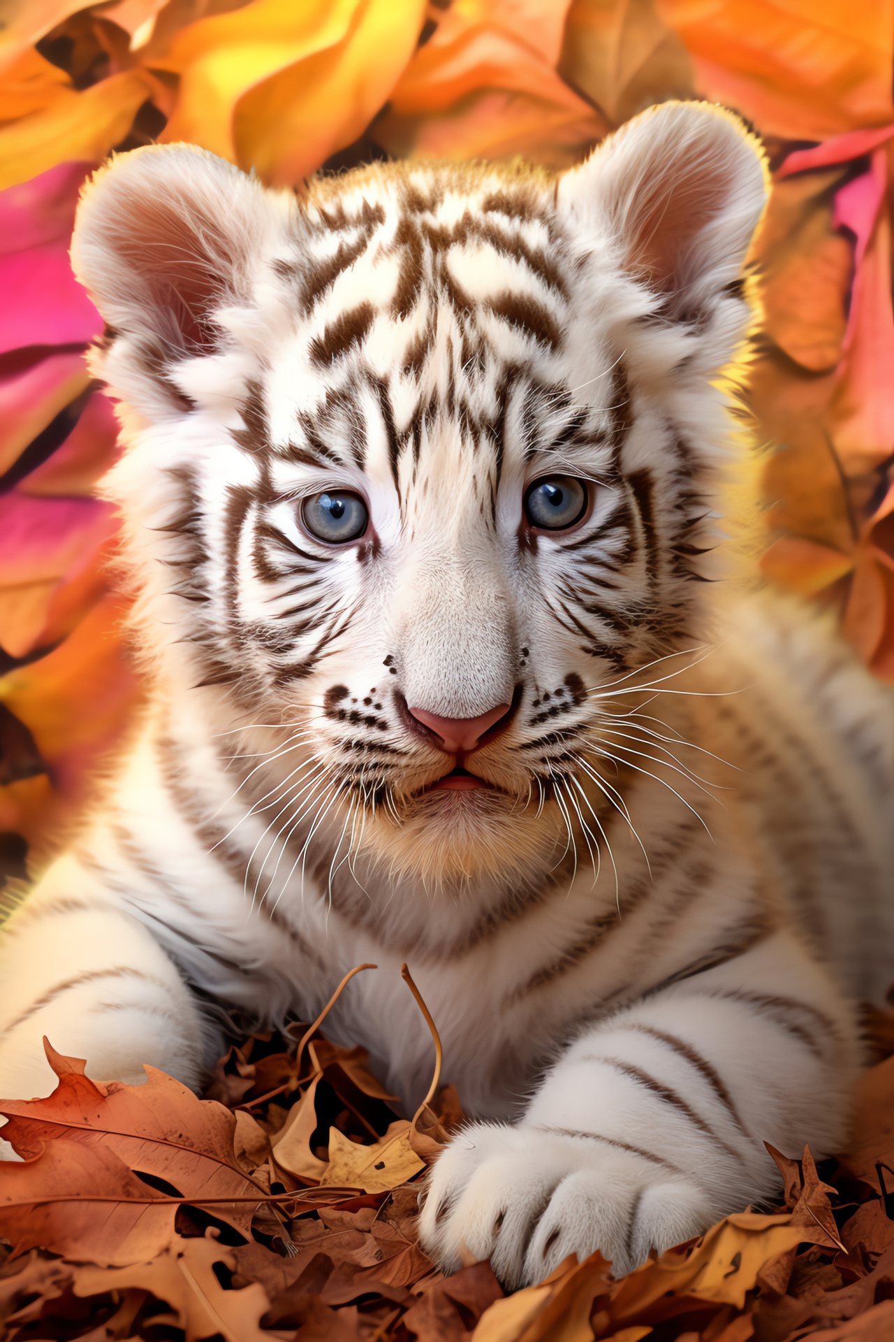 White Tiger Cub, Cub's antics, Sandy playground, Tawny environment, Joyful moments, HD Phone Wallpaper