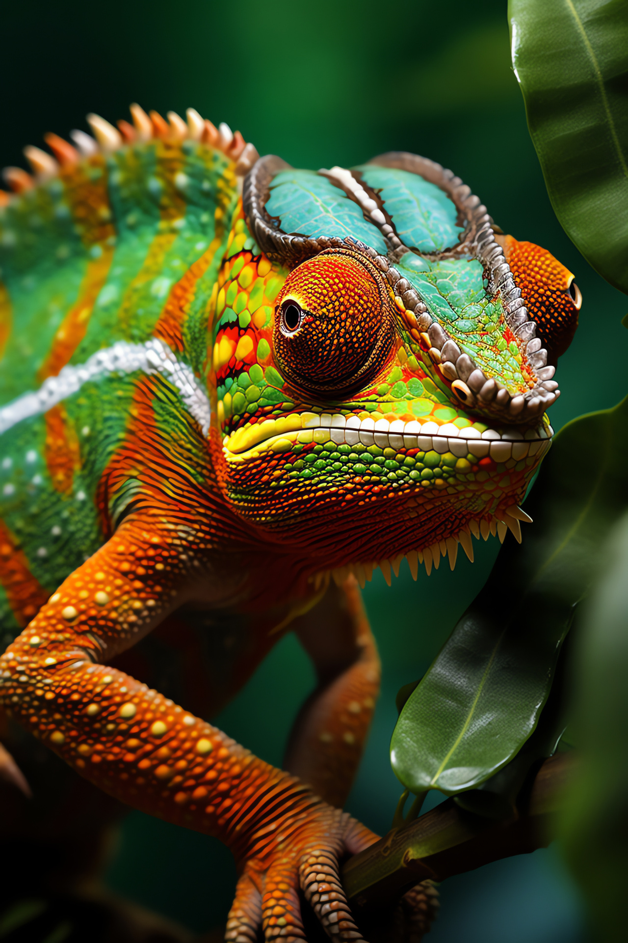 Chameleon intrigue, Color-changing master, Reptile patterns, Scaled wonders, Forest habitat, HD Phone Image