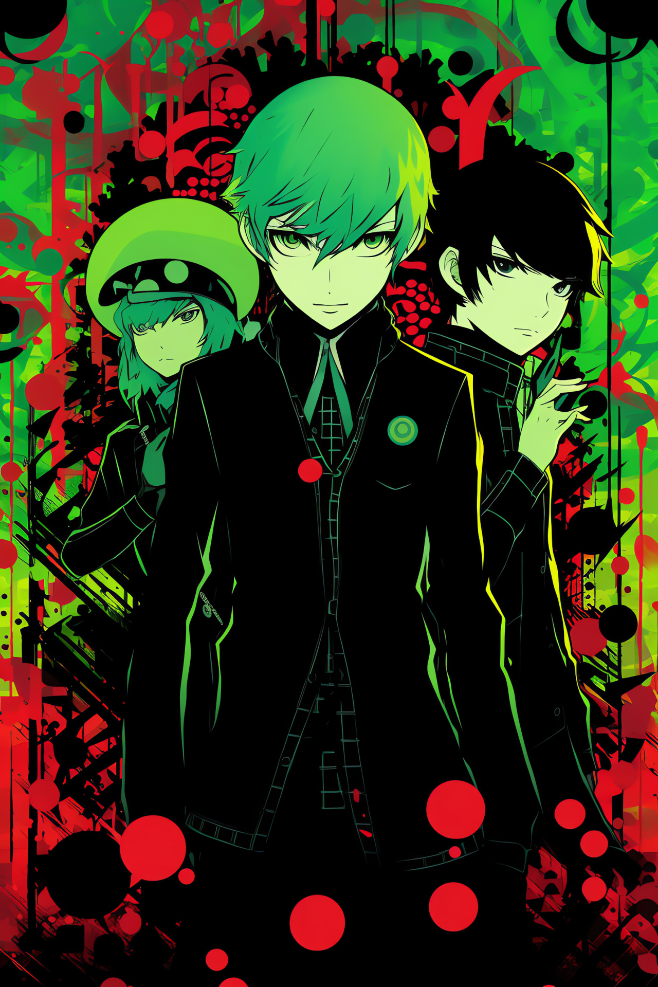 Persona Q journey, Dungeon explorer Mitsuru, Companion Akihiko, Mysterious avatar insights, Gaming fascination, HD Phone Wallpaper