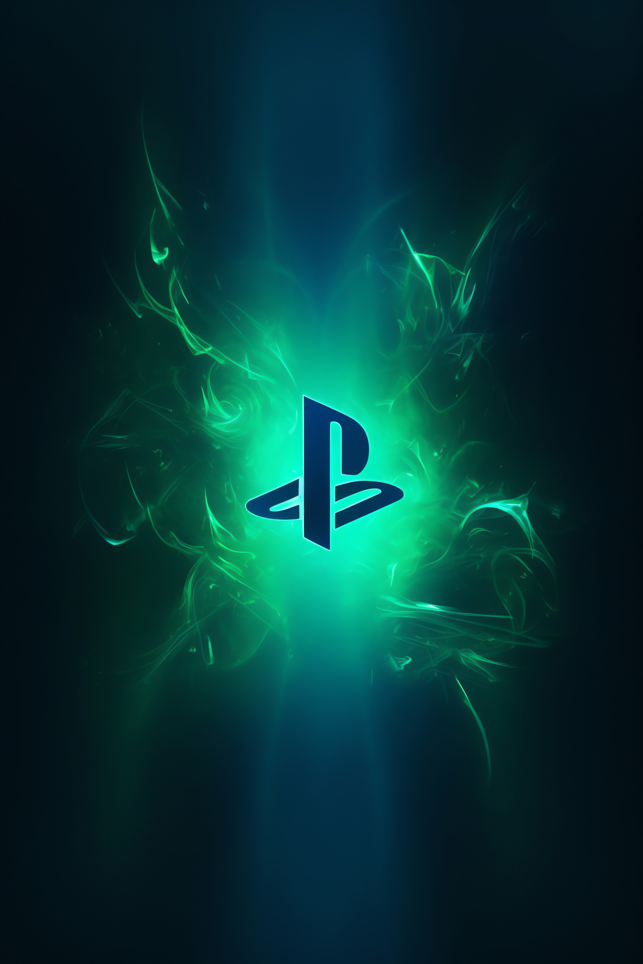 PlayStation 4 logo, Neon luminescence, Console branding, Sony product, Design contrast, HD Phone Wallpaper