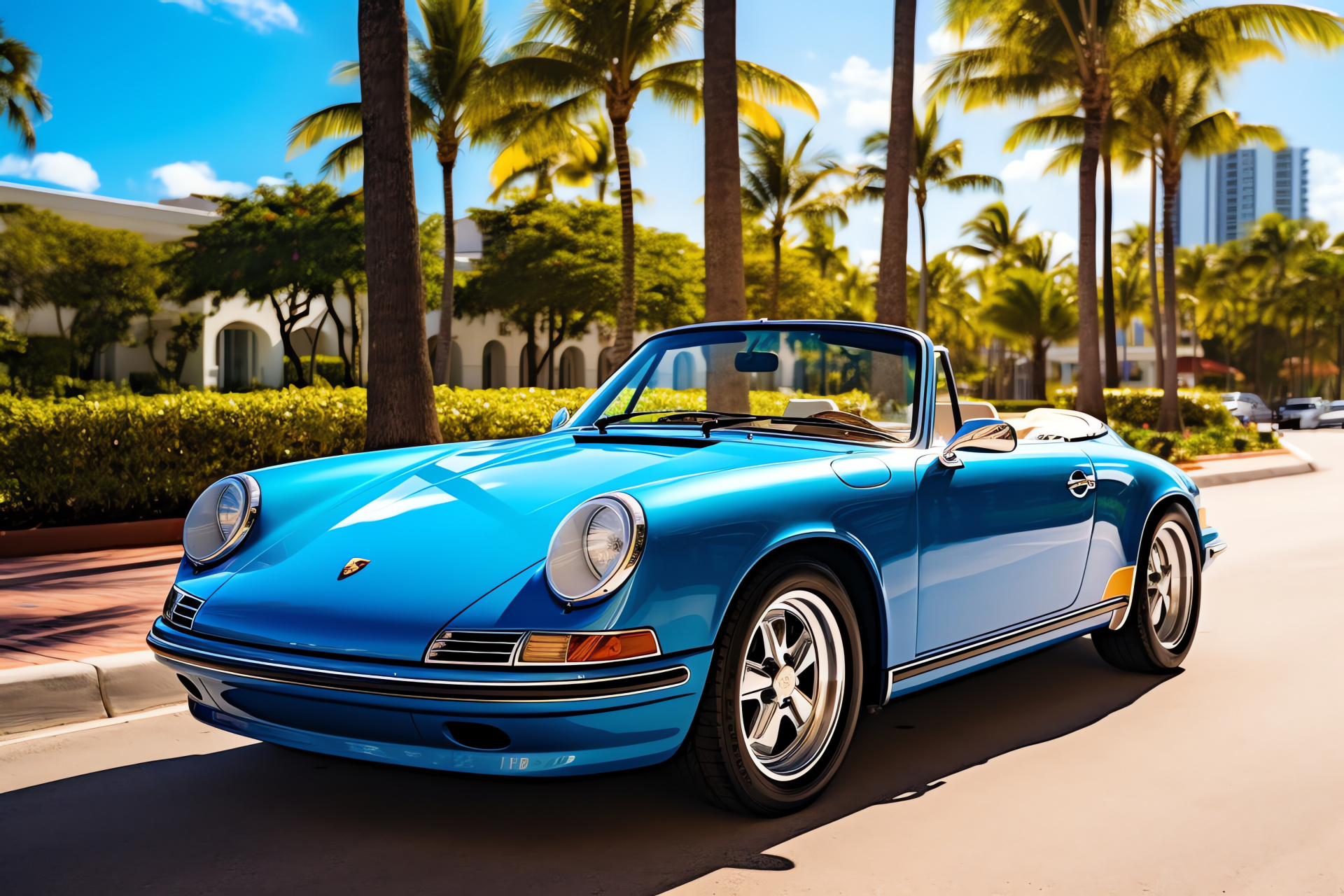 Porsche 911 Carrera, Miami's coastal charm, German sports car, Ocean Drive cruising, Beachside sophistication, HD Desktop Wallpaper