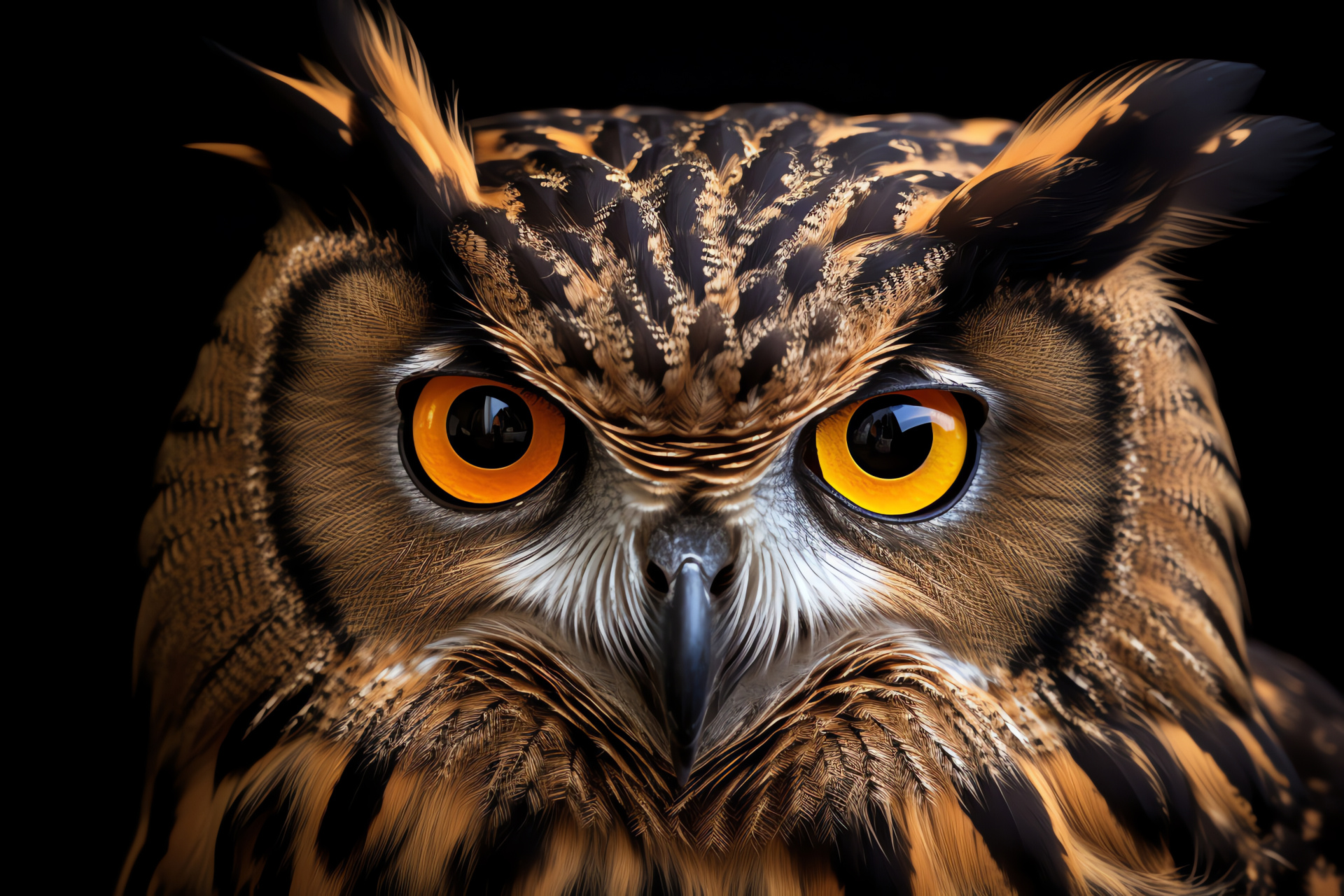 Eurasian eagle-owl, Bubo bubo, Large owl species, Avian predator, Woodland bird, HD Desktop Image