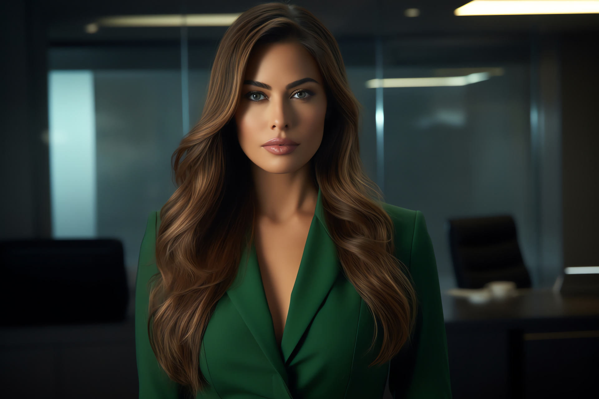 Sofia Vergara, Businesswoman role, Professional attire, Entrepreneurial vibe, Office setting, HD Desktop Wallpaper