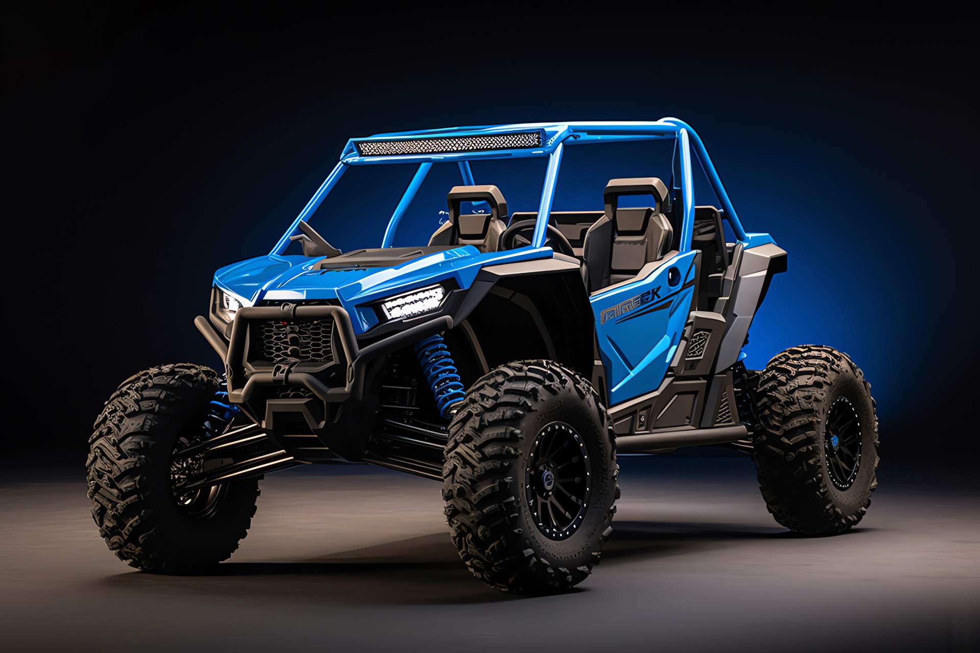 Polaris RZR Turbo, Blue speedster, Wide-open spaces, Personal off-roader, Engineered for adrenaline, HD Desktop Image