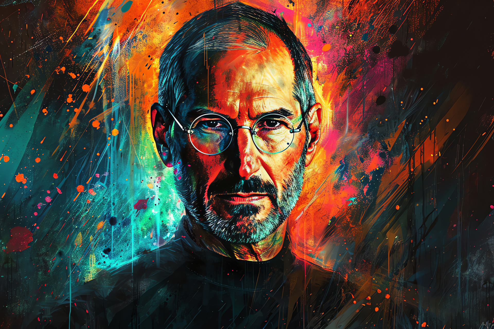 Apple visionary, Cyber revolution, NeXT pioneer, Steve Jobs silhouette, Innovator thinker, HD Desktop Wallpaper