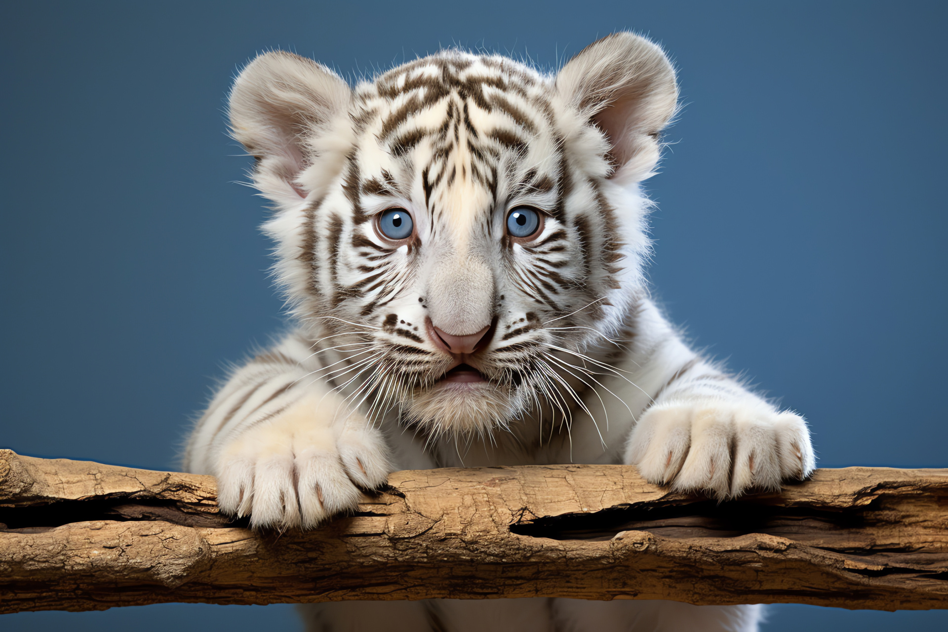 Inquisitive White Tiger Cub, youthful spirit, striped pattern, natural contrasts, animal kingdom, HD Desktop Image