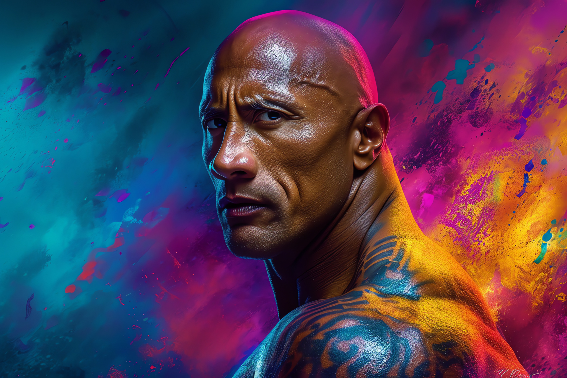 Dwayne Johnson celebrity, Wrestler turned actor, Commanding presence, Public speaking, Entertainment figure, HD Desktop Wallpaper