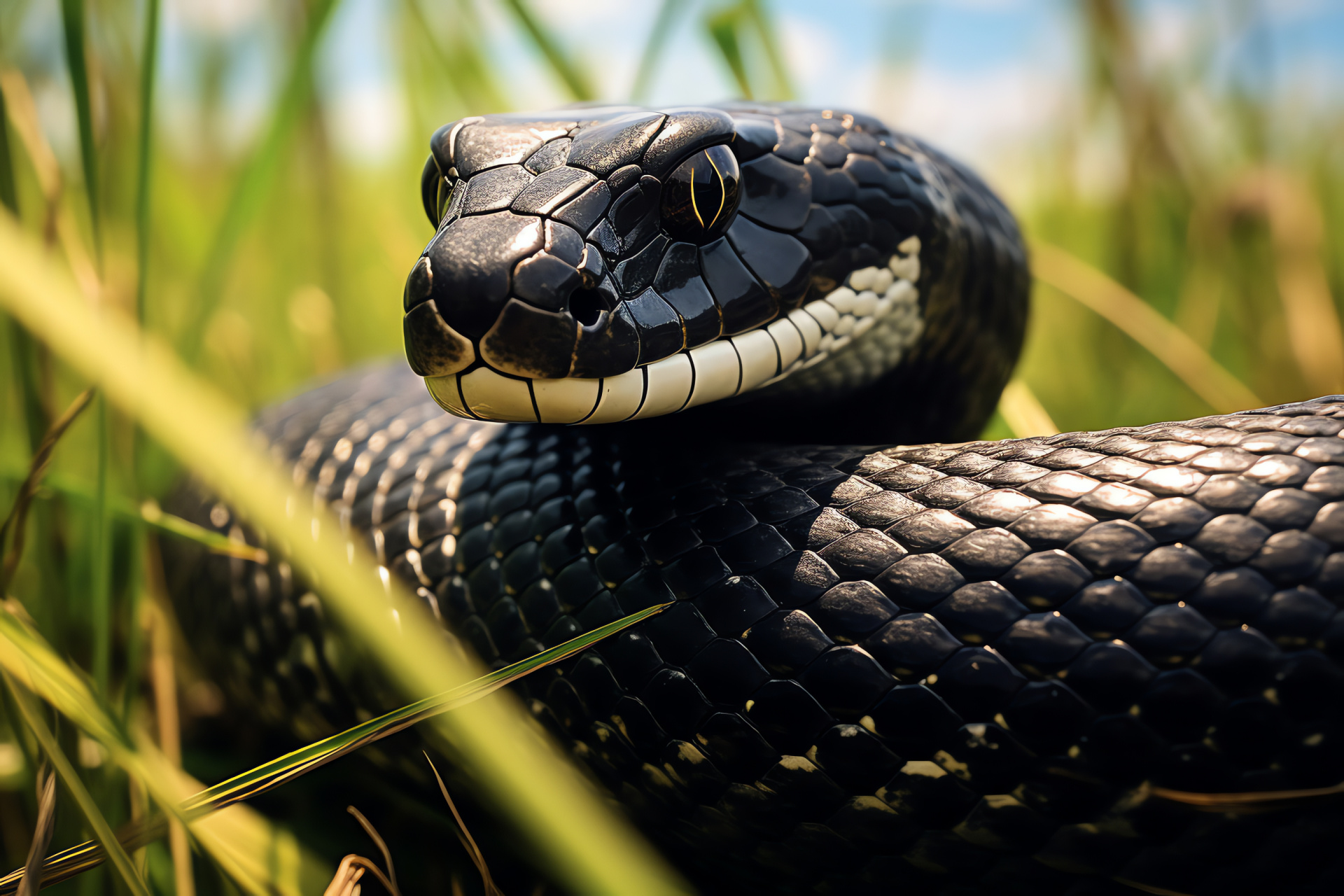 African snake, agile hunter, striking speed, savannah predator, grassland viper, HD Desktop Wallpaper