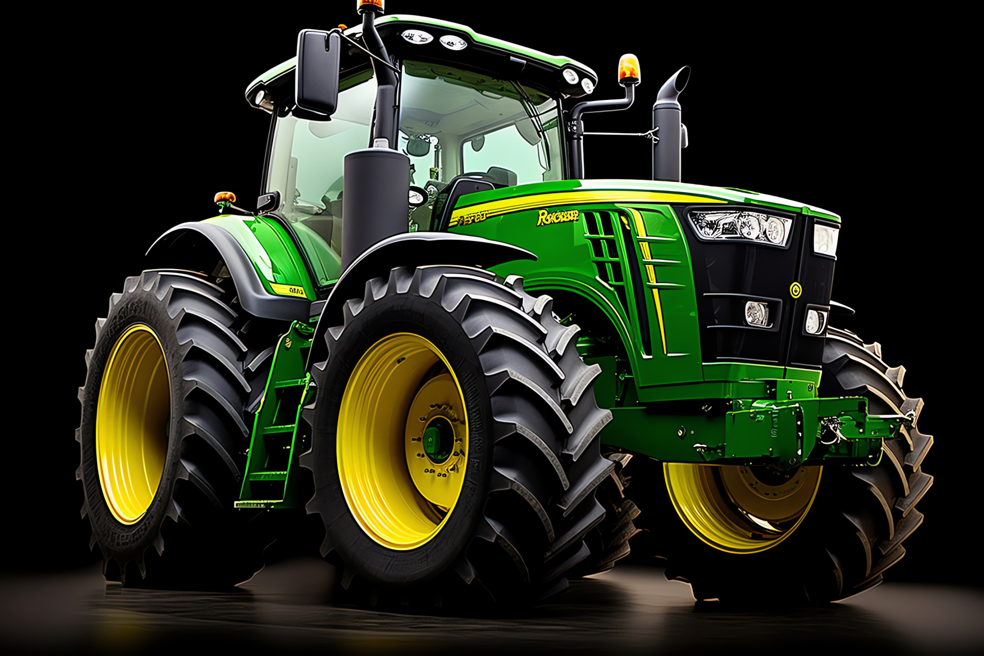 John Deere 8RX, Farming technology, Modern agriculture, Green machinery, Triple-tone design, HD Desktop Image