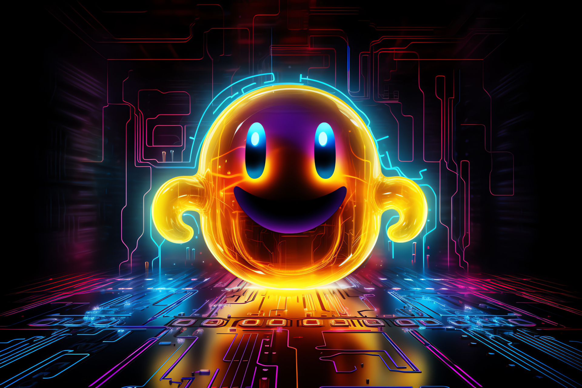 Pacman character, Dot muncher, Ghost dodger, Arcade legend, Maze navigation, HD Desktop Image