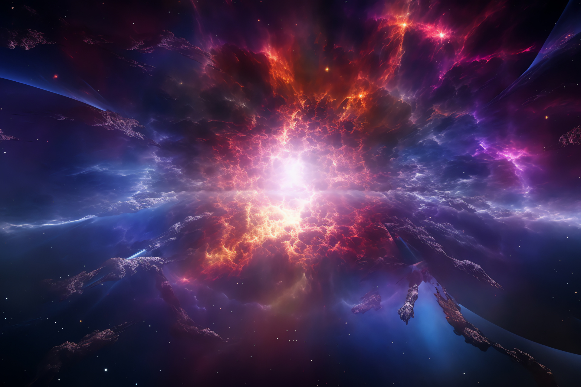 Supernova panorama, Star cataclysm, Astronomical event, Space exploration, Cosmic scenery, HD Desktop Wallpaper