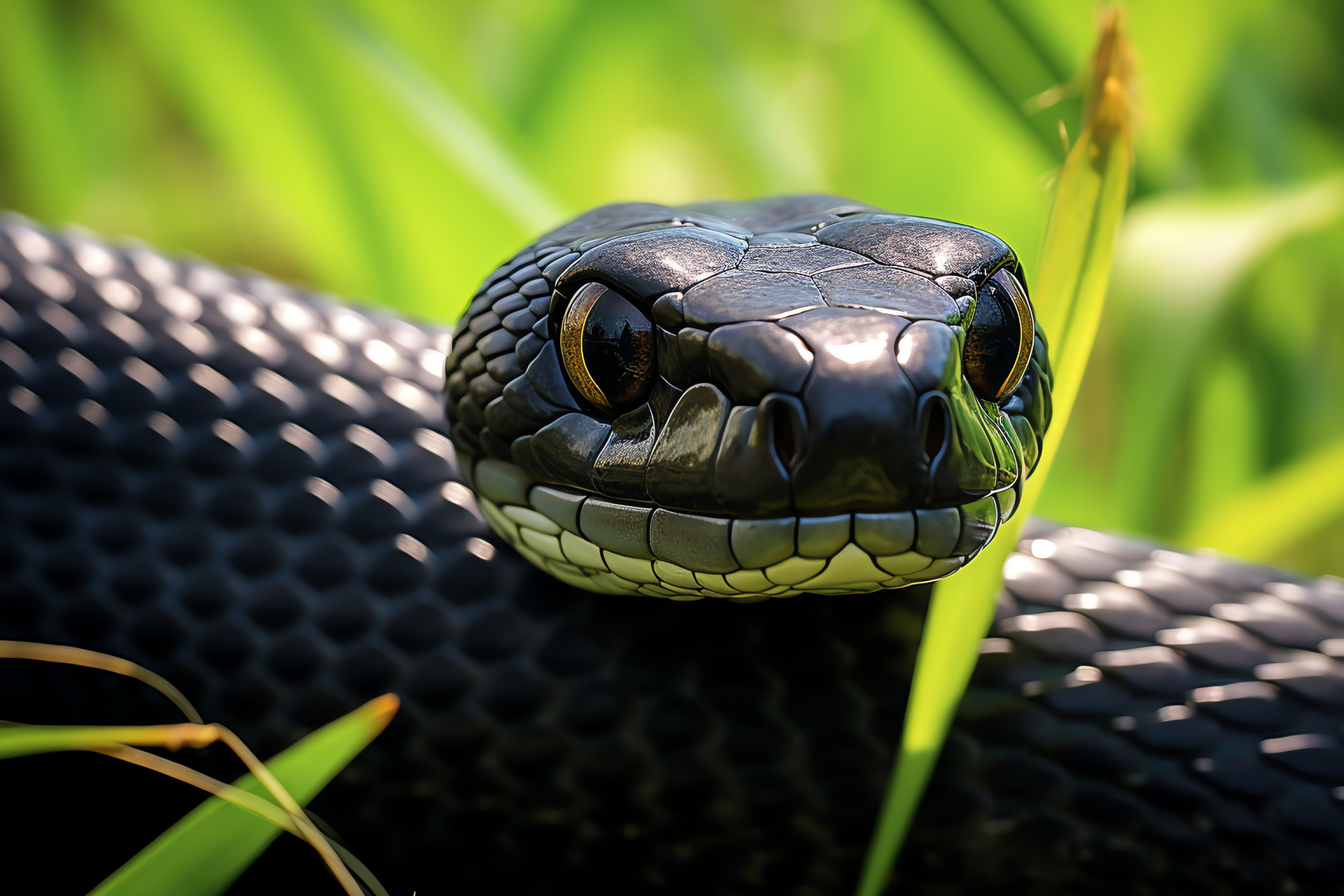 Black Mamba, deadly snake, African plains, swift reptile, natural camouflage, HD Desktop Wallpaper