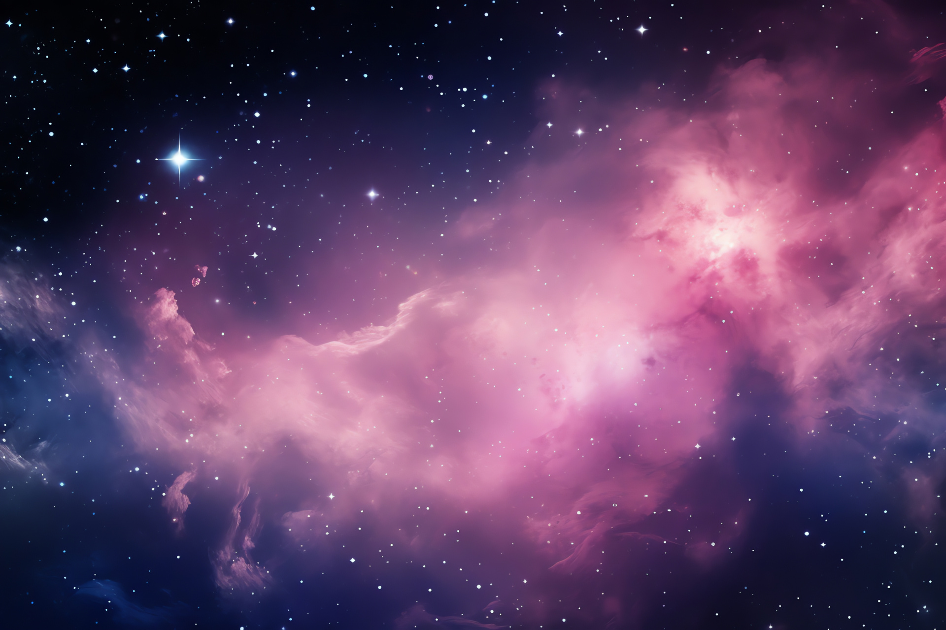 Pink Galaxy Panorama, Universe Grandeur, Spectral Marvel, Cosmic Envelope, Space Mosaic, HD Desktop Wallpaper