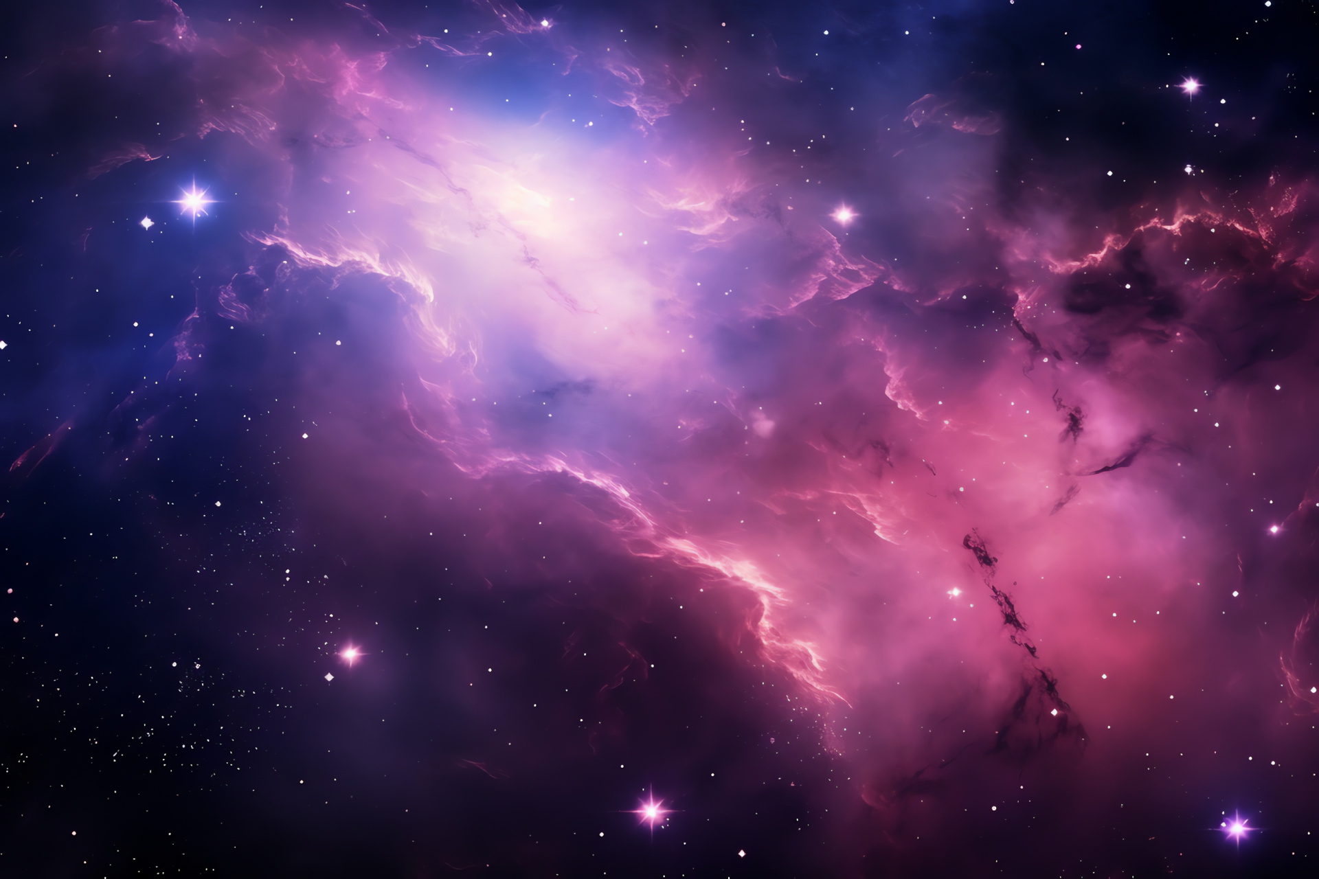 Pink Galaxy, Cosmic spectrum, Galactic wheel, Expansive view, Swirling clouds, HD Desktop Image