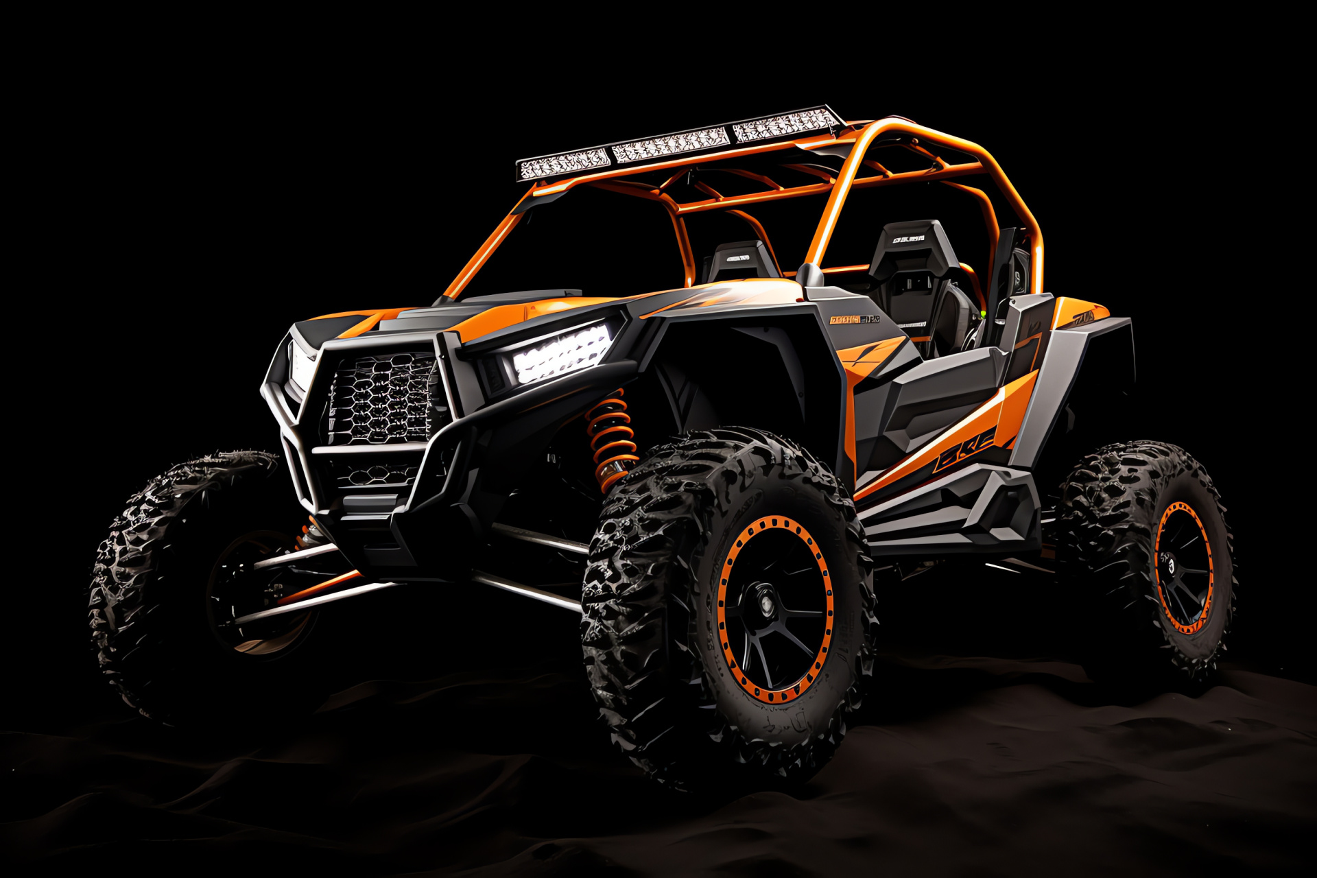 Polaris Rzr Turbo S Velocity, Race-ready side by side, Off-roading marvel, Orange exterior, Power sports, HD Desktop Image