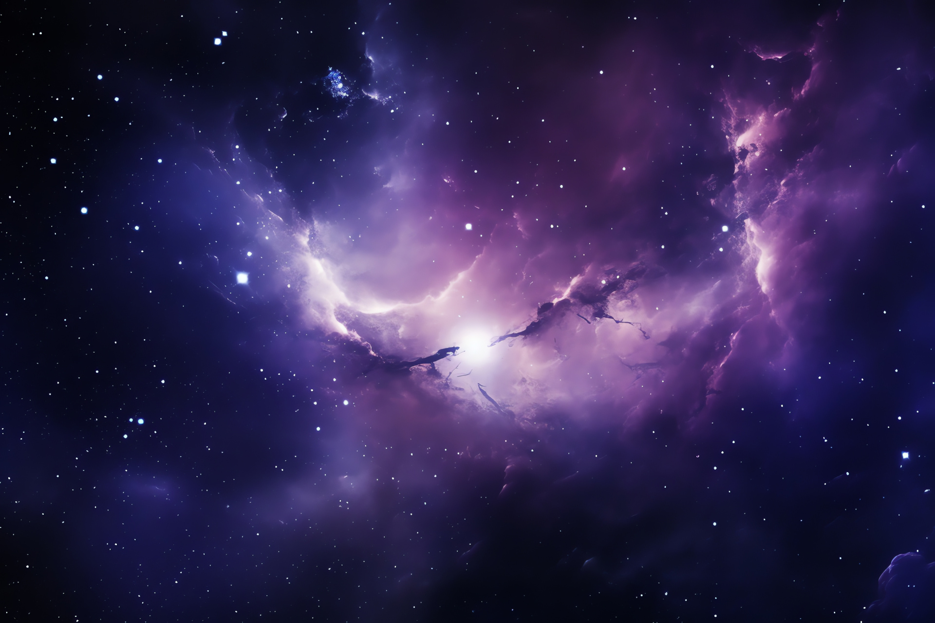 Cosmic Purple Galaxy, Universe Exploration, Space Adventure, Ethereal Beauty, Galactic Landscape, HD Desktop Wallpaper