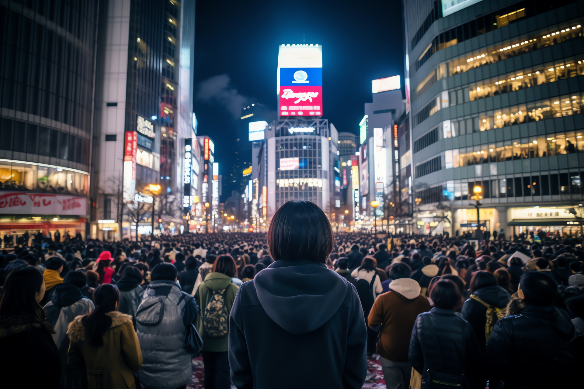 New Year's Eve, Tokyo celebrations, Shibuya District, festive illuminations, Japanese traditions, HD Desktop Wallpaper