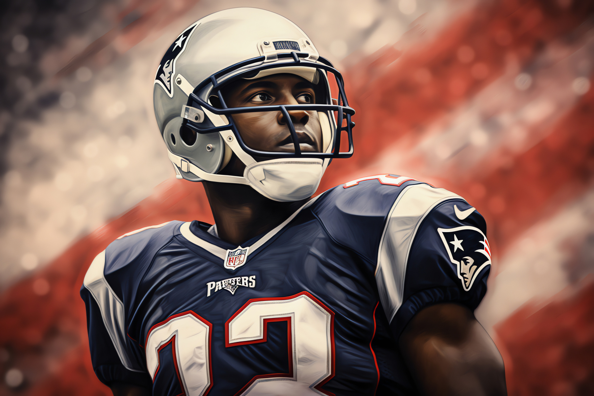 New England Patriots inspiration, Matthew Slater leadership, locker room assembly, rousing team talk, vivid backdrop, HD Desktop Wallpaper