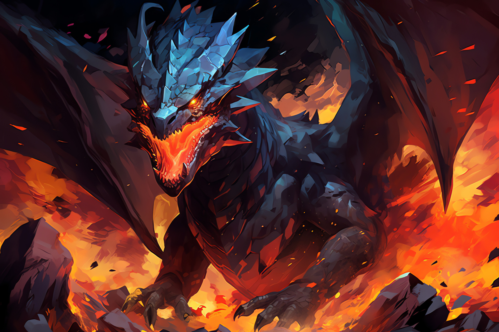 Pokemon Mega Charizard, Charred land traverse, Volcanic erection proximity, Pyroclastic grace, Lava-born entity, HD Desktop Image