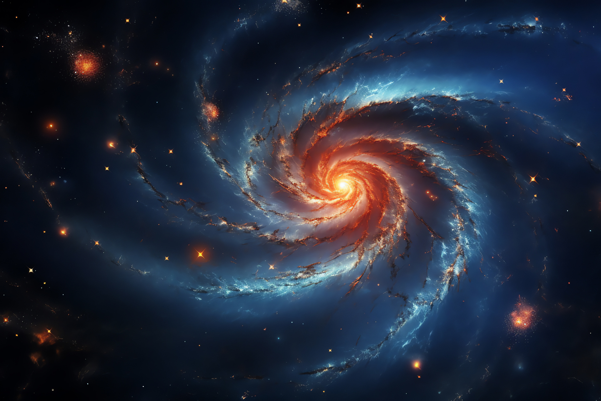 Whirlpool galaxy structure, M51 galactic phenomenon, Spiral density waves, Luminous celestial clusters, Deep-sky object, HD Desktop Image