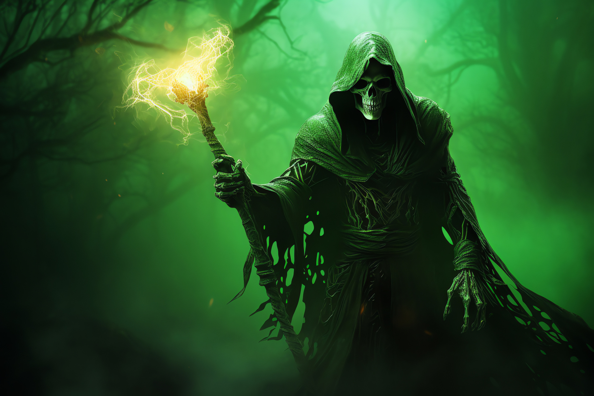 Warlock Mortis Character, Mystic Vision, Frayed Garb, Plant Wrappings, Creepy Vibes, HD Desktop Image