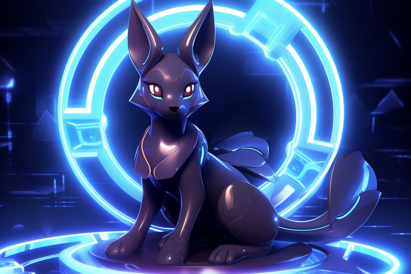 Evolved Dark-type Pokemon, Shiny Pokemon variant, Distinctive appearance, Engaging graphics, Blue fur texture, HD Desktop Image