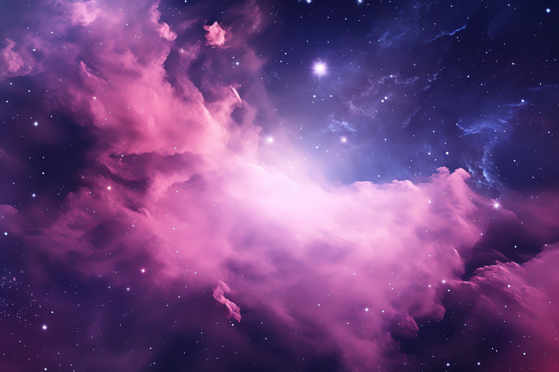 Pink Galaxy, Space exploration, Heavenly canvas, Starry forms, Ethereal swirls, HD Desktop Wallpaper