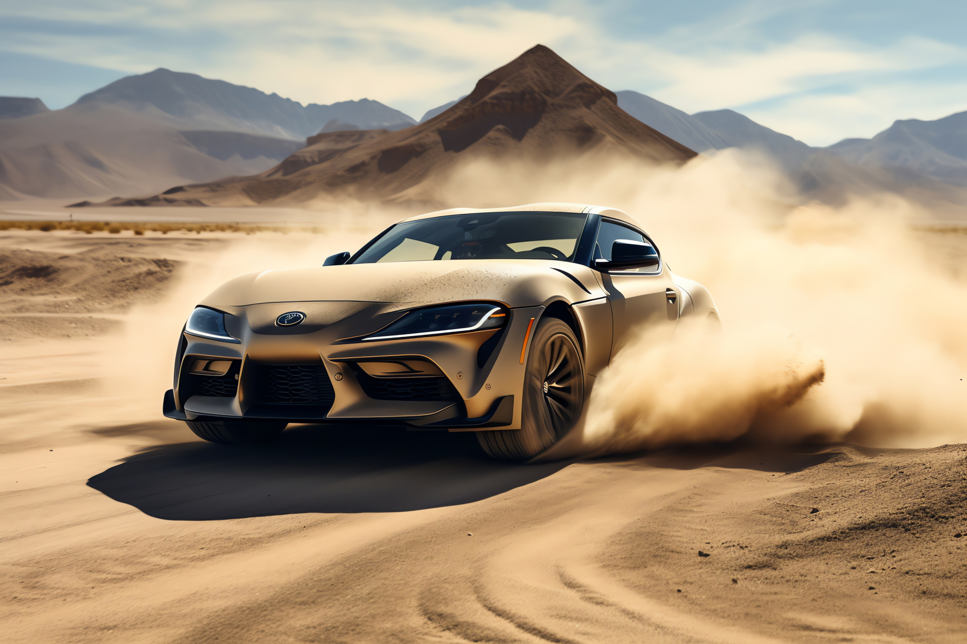 Toyota GR Supra, Desert terrain, Adventure vehicle, Car's adaptation, Off-road modification, HD Desktop Wallpaper