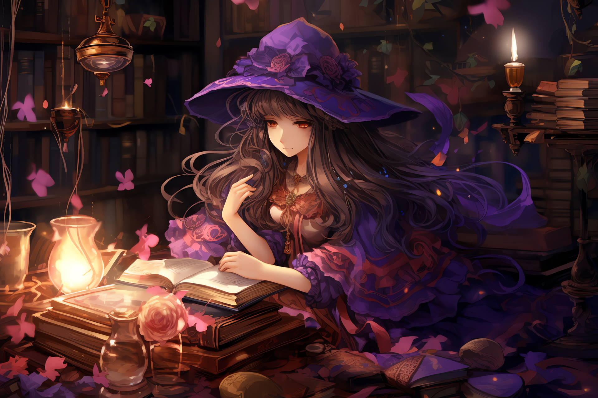 Touhou universe, Patchouli Knowledge, Touhou Project games, Magic-user, Fictional library, HD Desktop Wallpaper