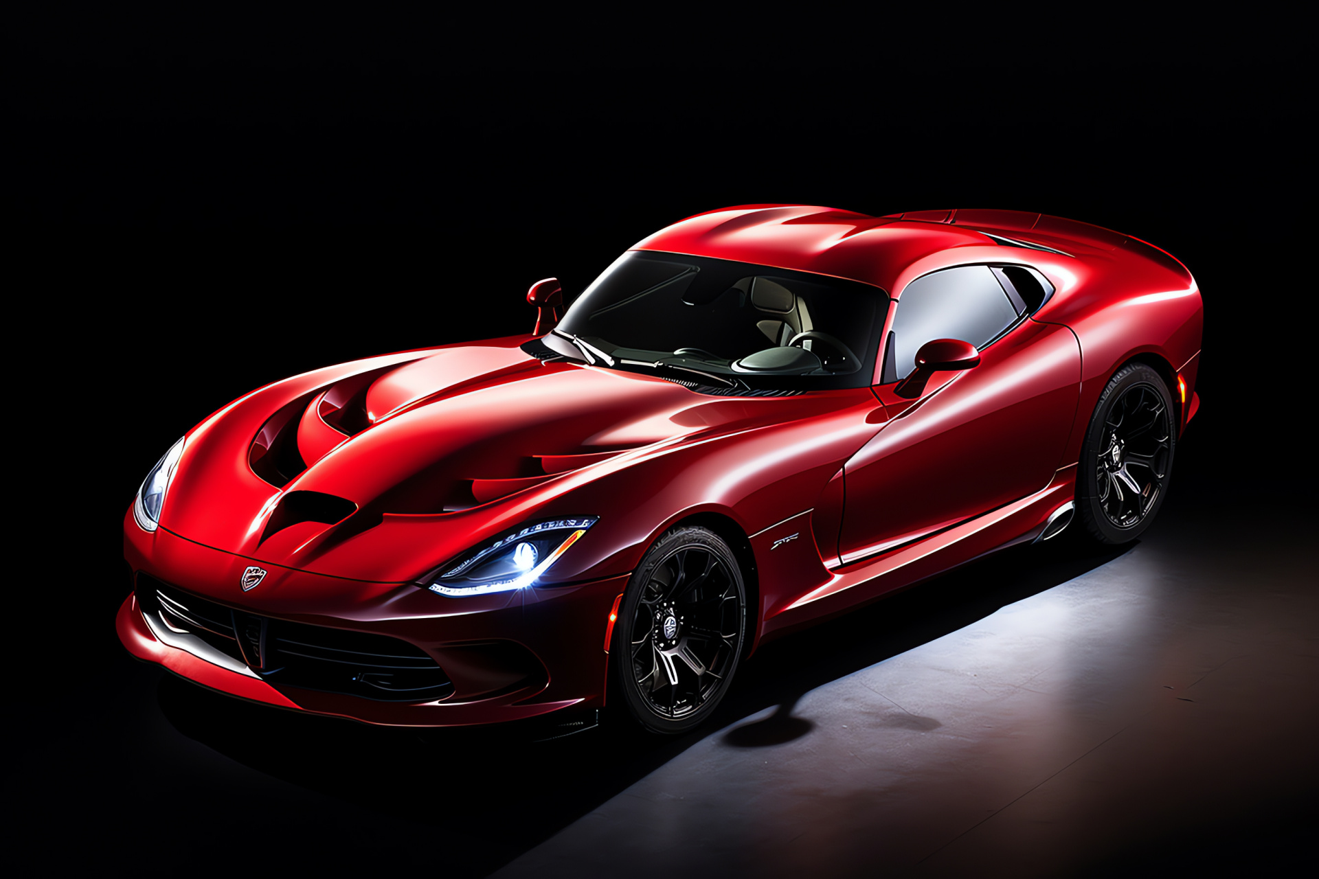 SRT Viper 2014 edition, High-angle display, Sleek auto silhouette, Iconic sports car, Monochromatic theme, HD Desktop Image