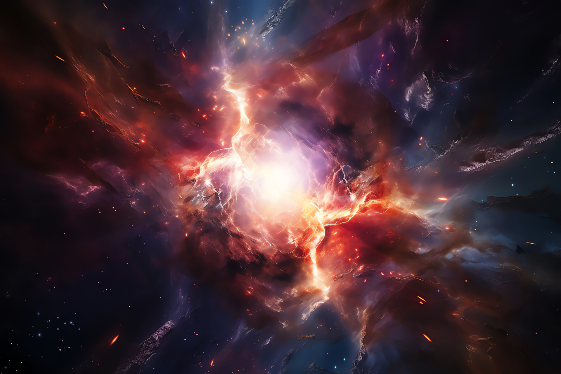 Supernova grand spectacle, Supermassive star end, Low perspective, Colossal structure, Universe drama, HD Desktop Image