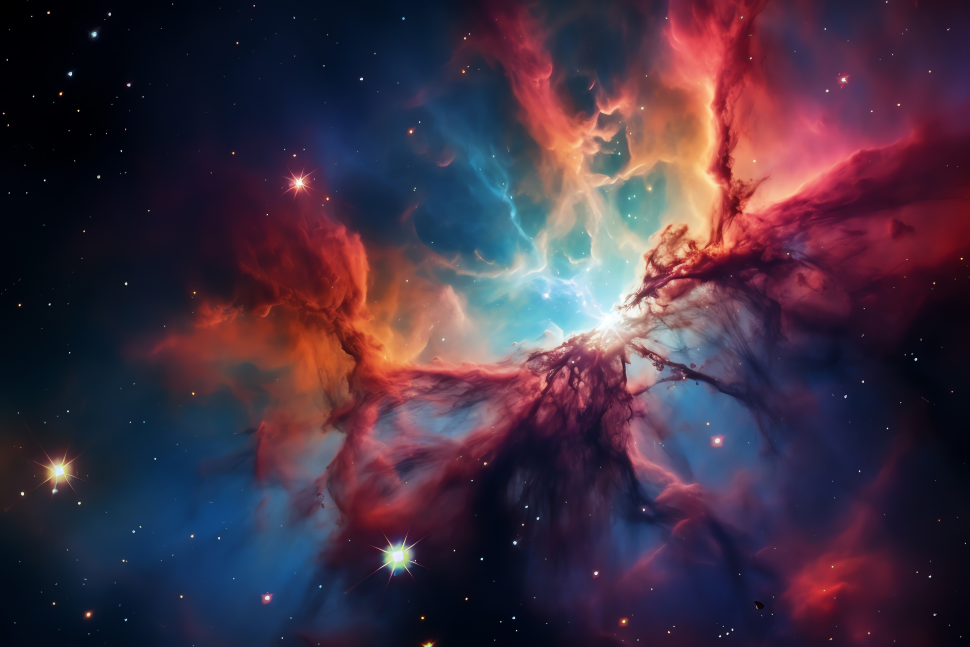 Universe stellar formation, Orion Nebula region, Space gas clouds, Nebular complexity, Cosmic dust, HD Desktop Wallpaper