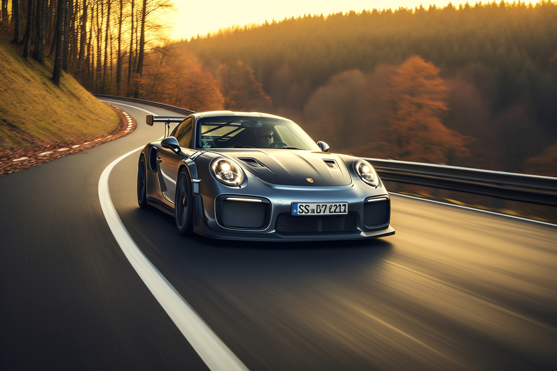 Porsche 911 GT2 RS MR, Nrburgring track, Peak performance auto, Racing circuit, Light reflections, HD Desktop Wallpaper