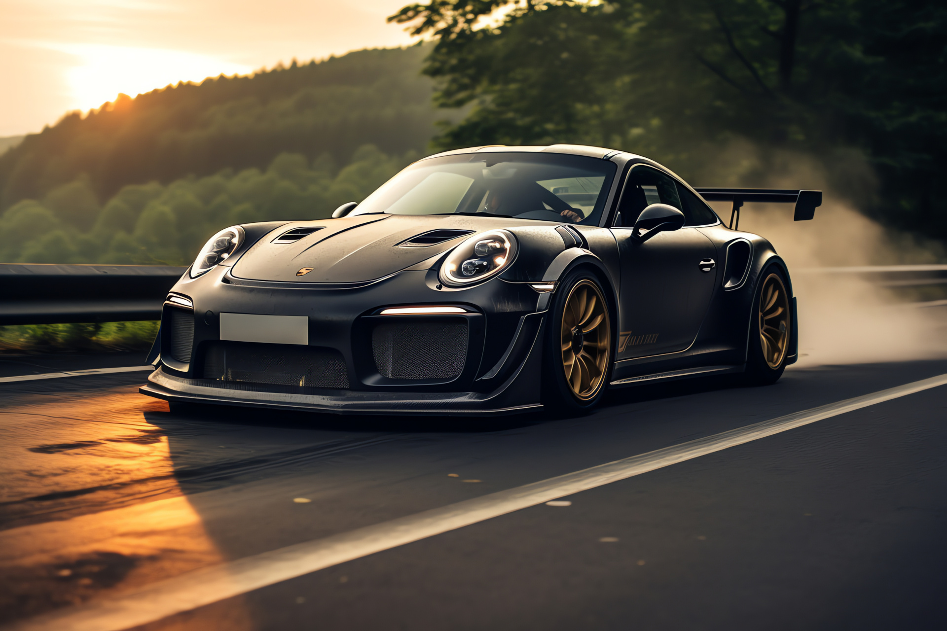 High-performance Porsche 911 GT2 RS, renowned race circuit, track-ready enhancements, competitive motorsport, HD Desktop Wallpaper