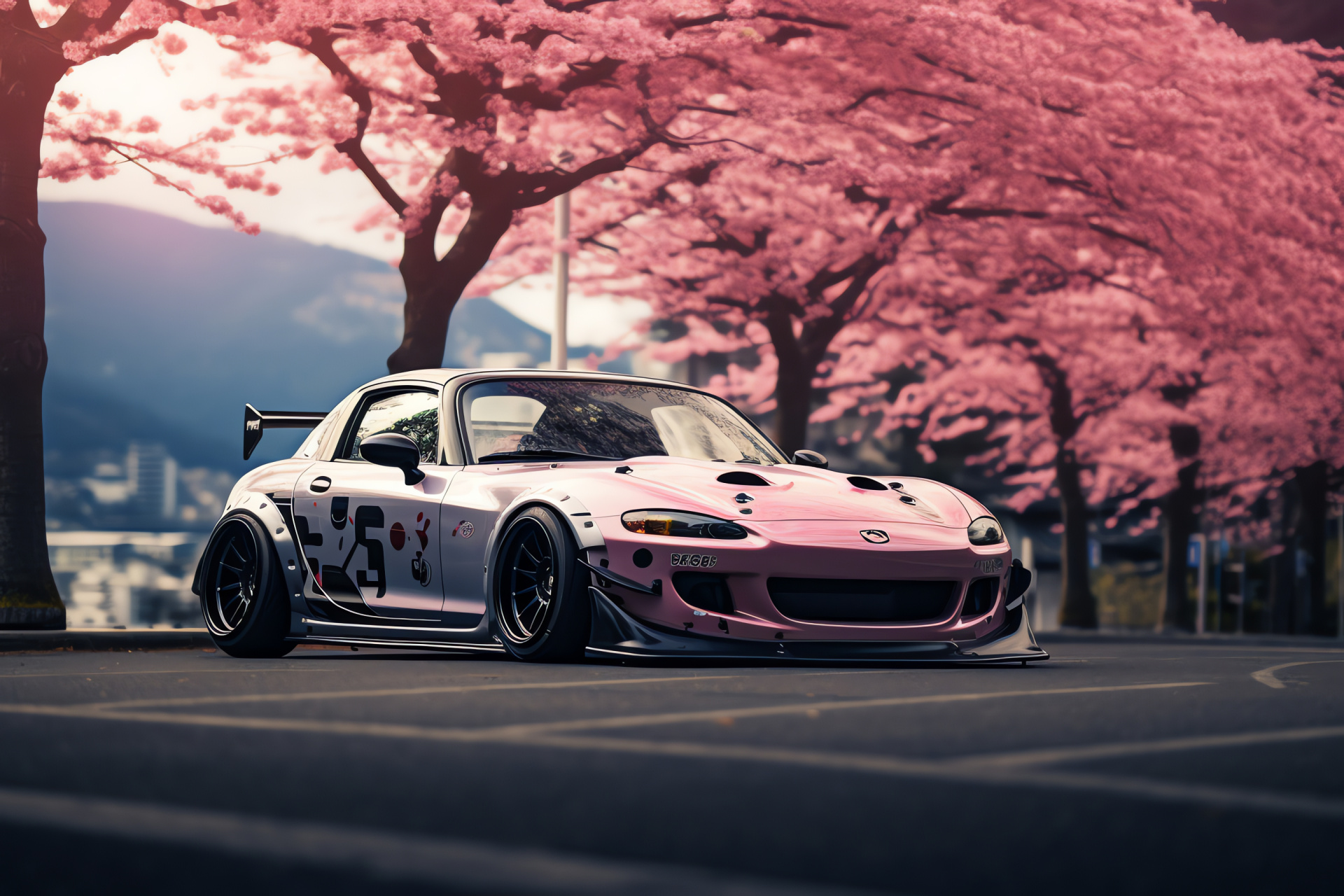 Rocket Bunny Mazda MX-5 Miata, Nippon racing scene, Compact sports car, Close-up vehicle detail, Competitive motoring, HD Desktop Image