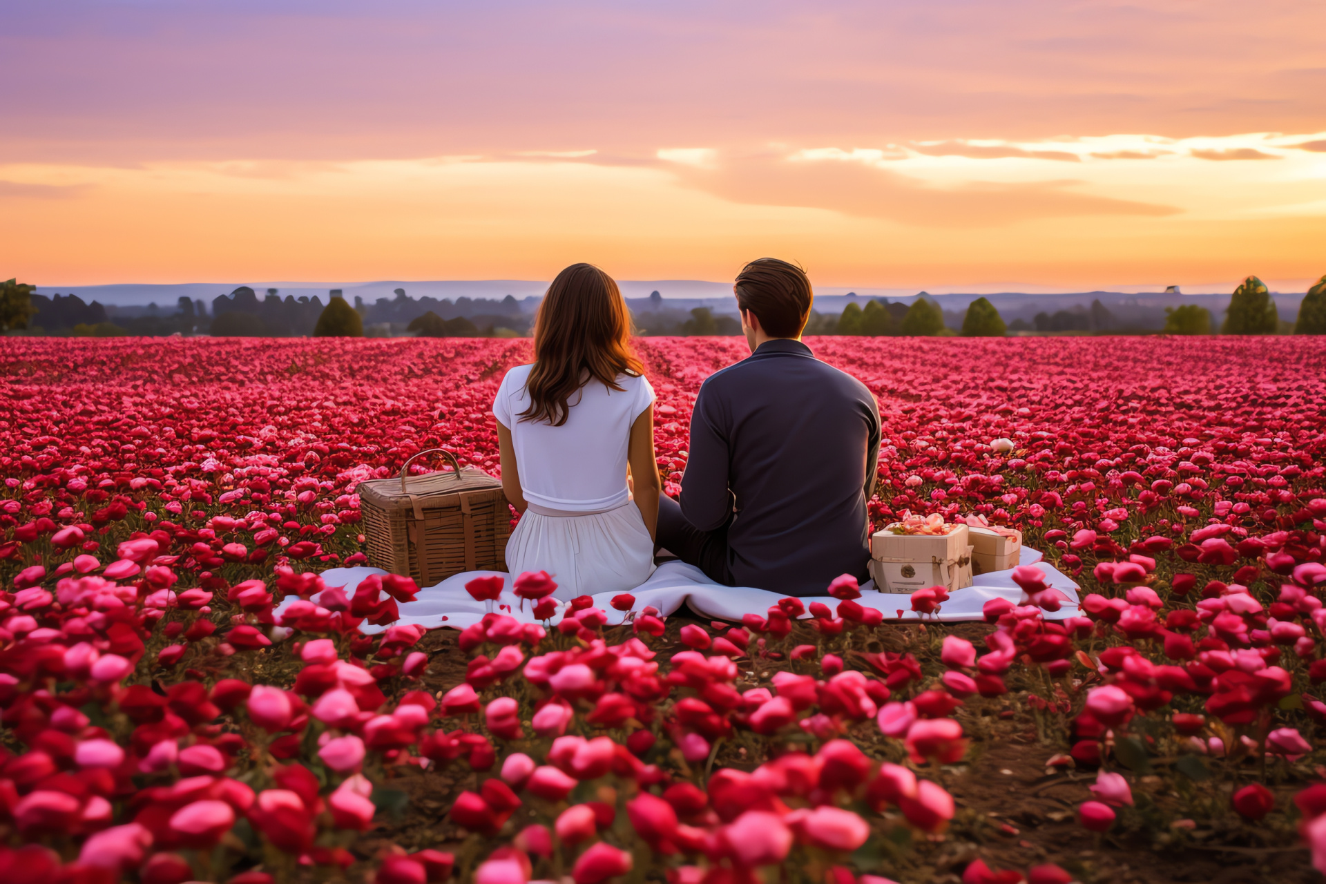 Al fresco love feast, Garden bloom, Botanical beauty, Floral arrangements, Romantic outing, HD Desktop Wallpaper